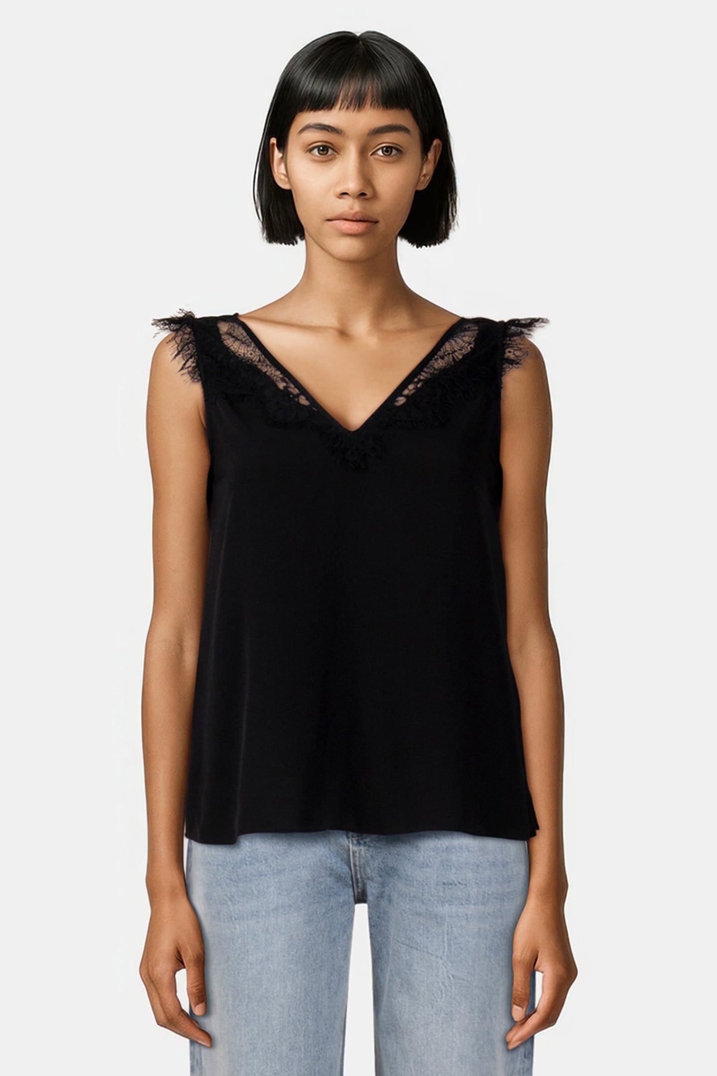 CHIOMA LIGHT LACE TOP BLACK 1