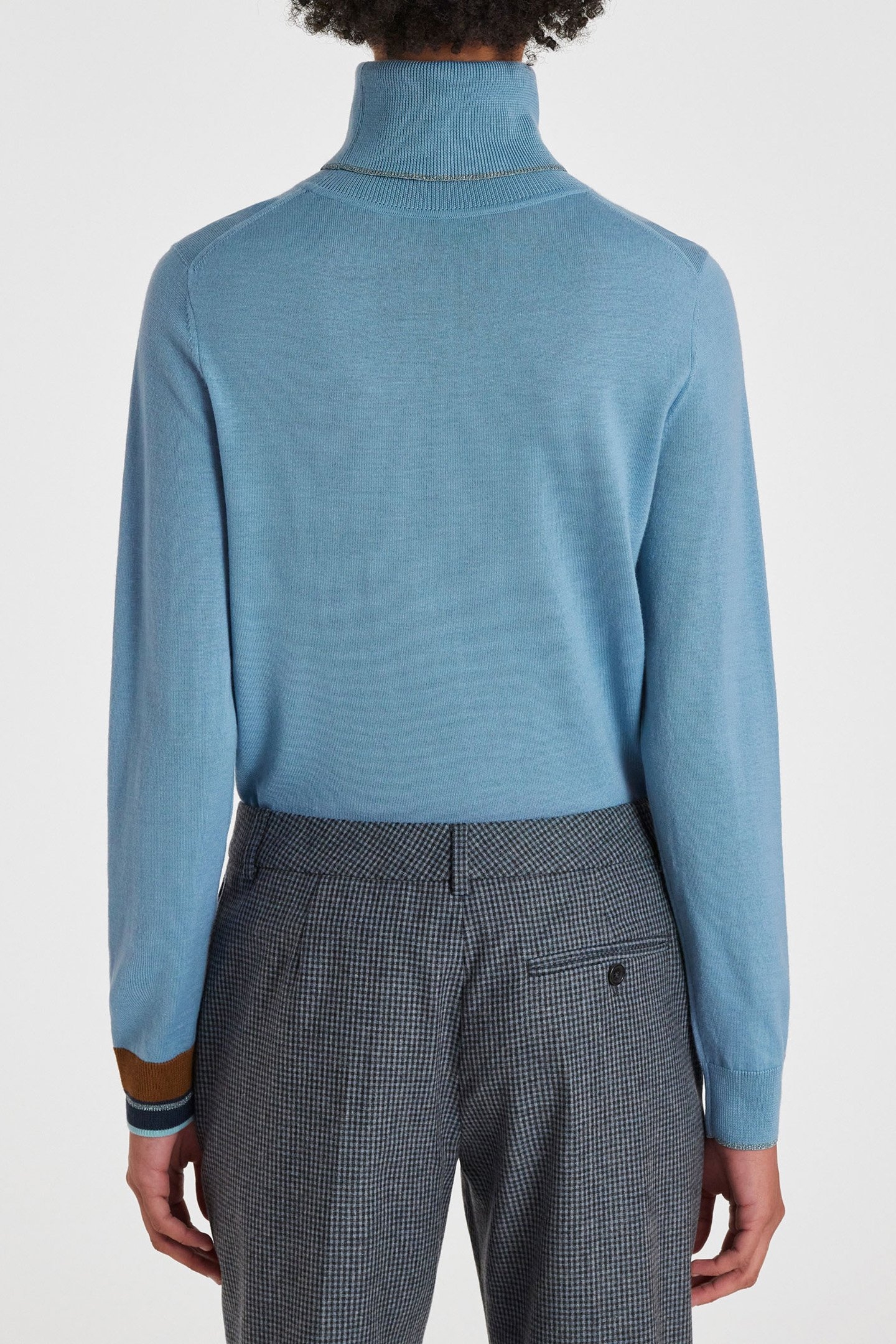 KNITTED SWEATER ROLL NECK PETROL BLUE 2
