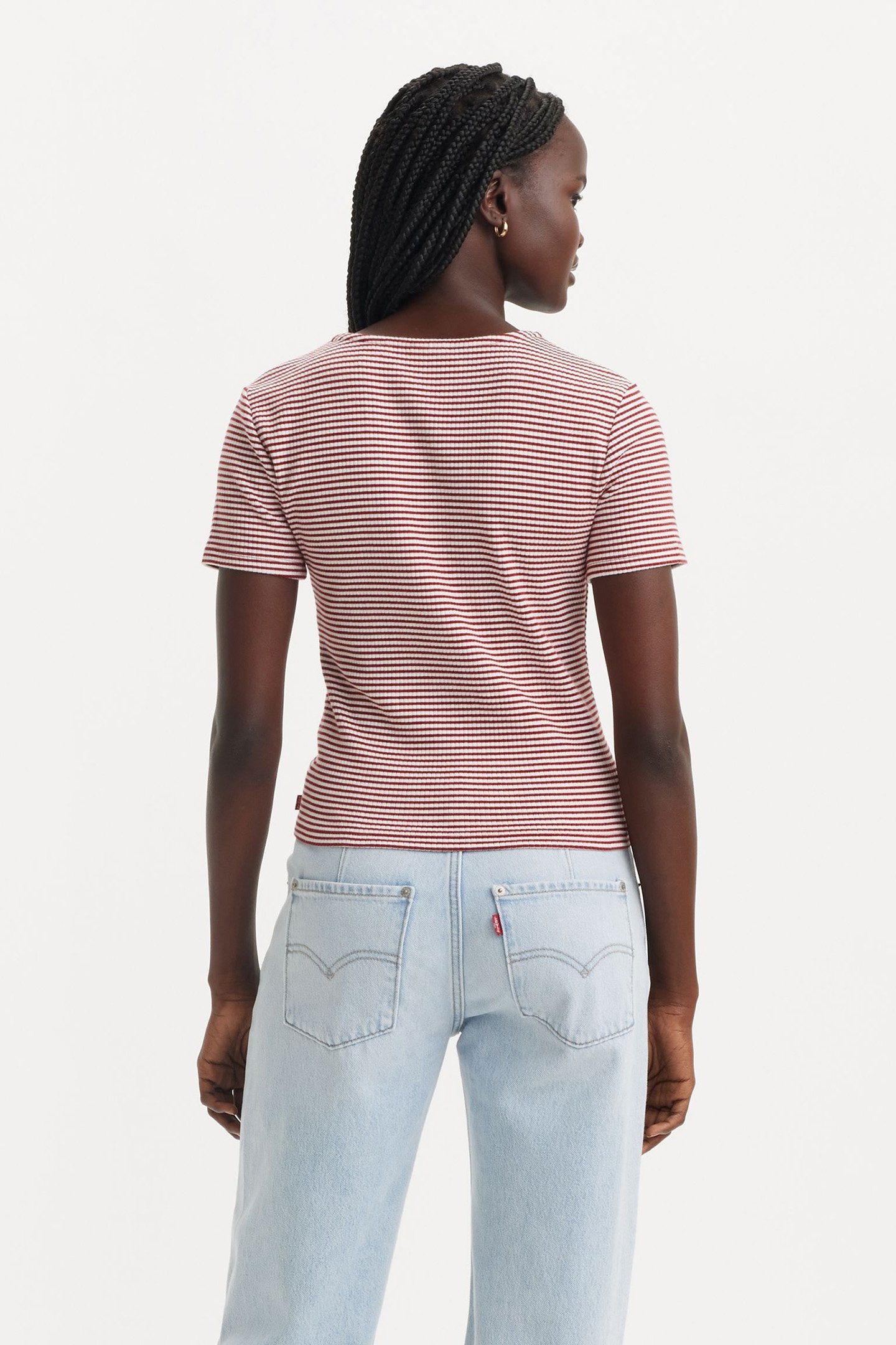 MUSE SS TEE VANILLA STRIPE SUNDRIED TOMATO 2