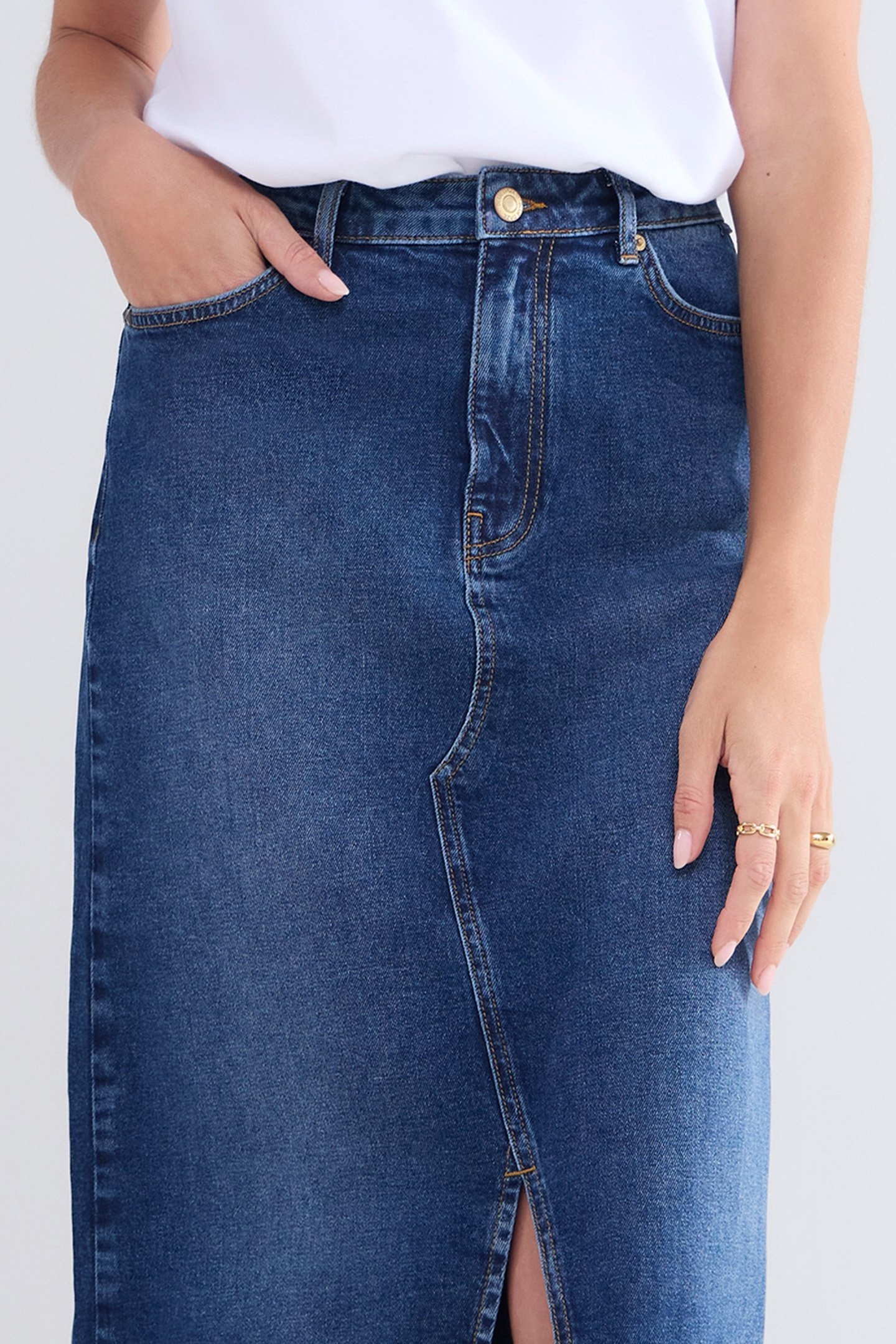 DENIM SKIRT COTTON COMFORD DENIM BLUES 5