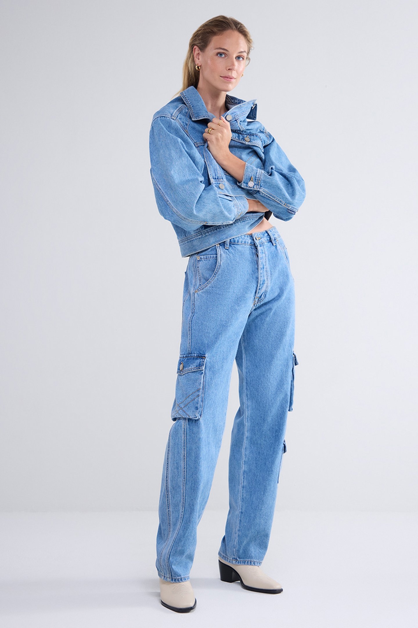 CARGO JEANS BAGGY COTTON JEANS BLUES 2