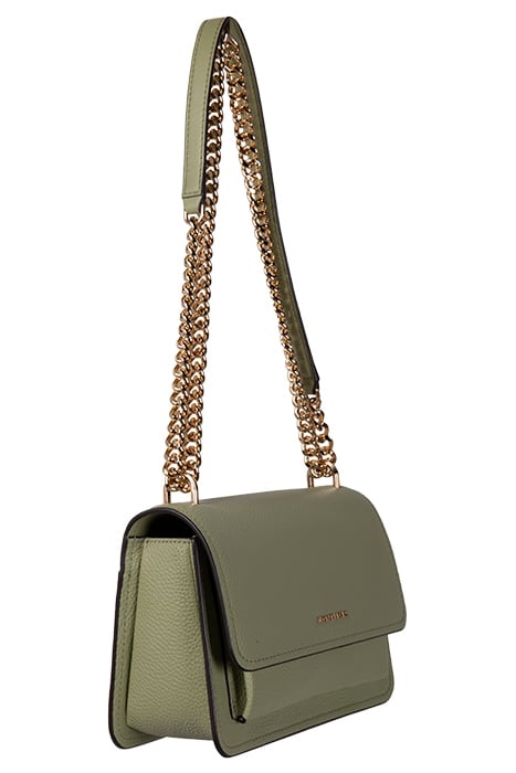 LARGE SHOULDER BAG WITH GOLD CHAIN IN LIGHT SAGE 3