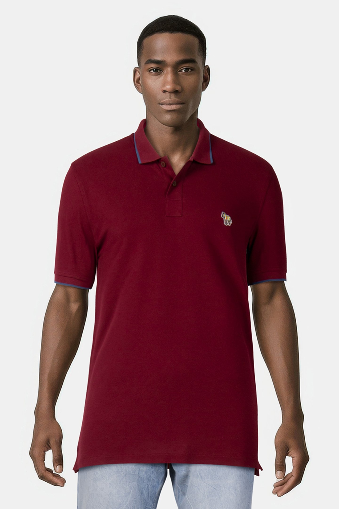 SLIM FIT POLO ZEB BADGE BURGUNDY/BORDE 1