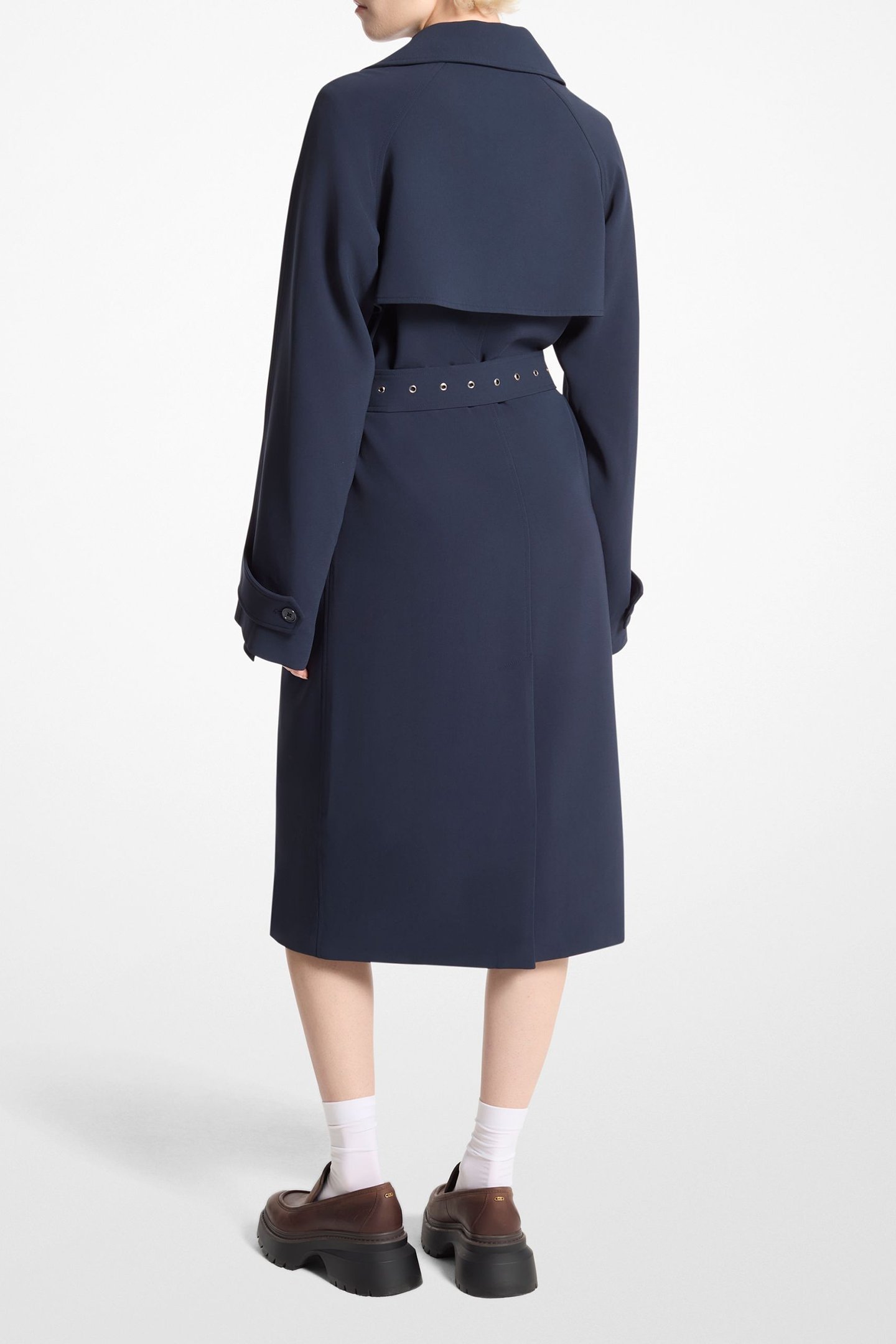 DOLMAN BELTED TRENCH COAT IN NAVY 2