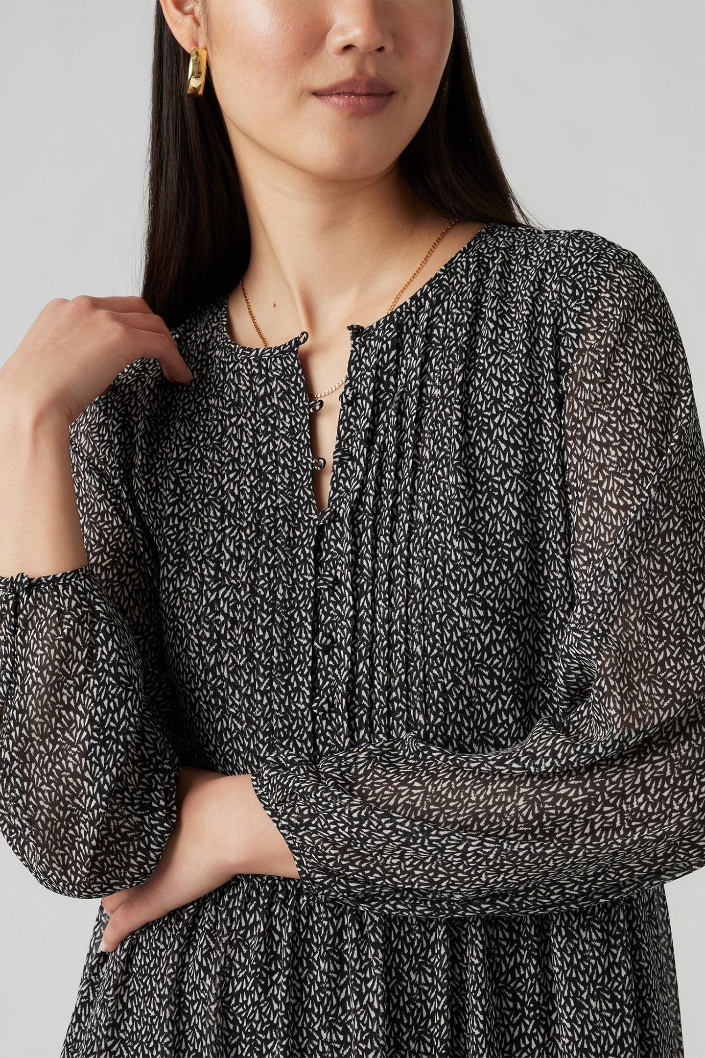 CIELO GEORGETTE DRESS LINO GEO CAVIAR 6