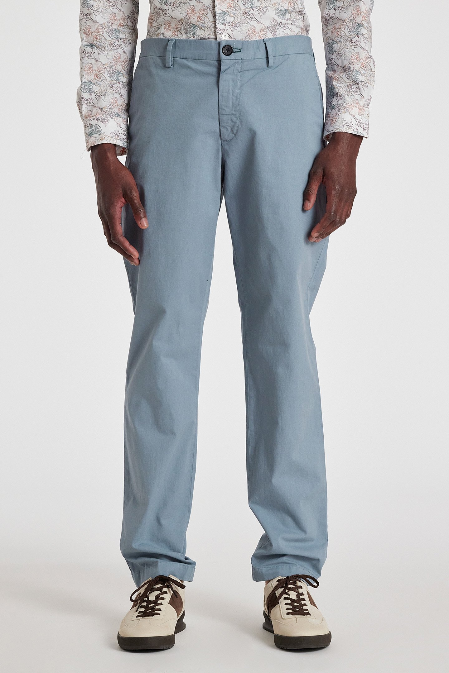 MENS MID FIT CLEAN CHINO GREYISH BLUE 1