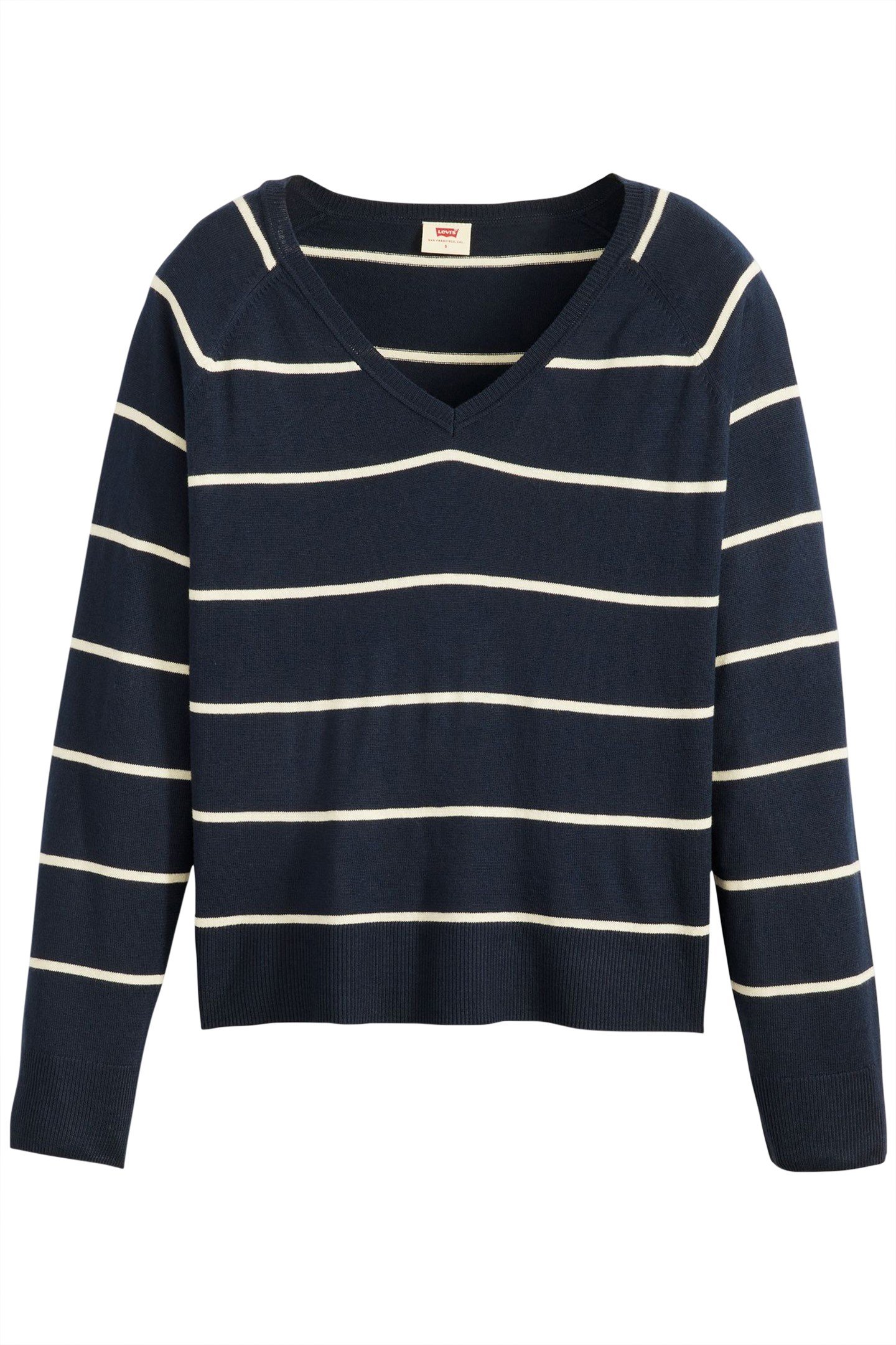 PETAL VNECK SWEATER STEPHANIE STRIPE NAVY 3