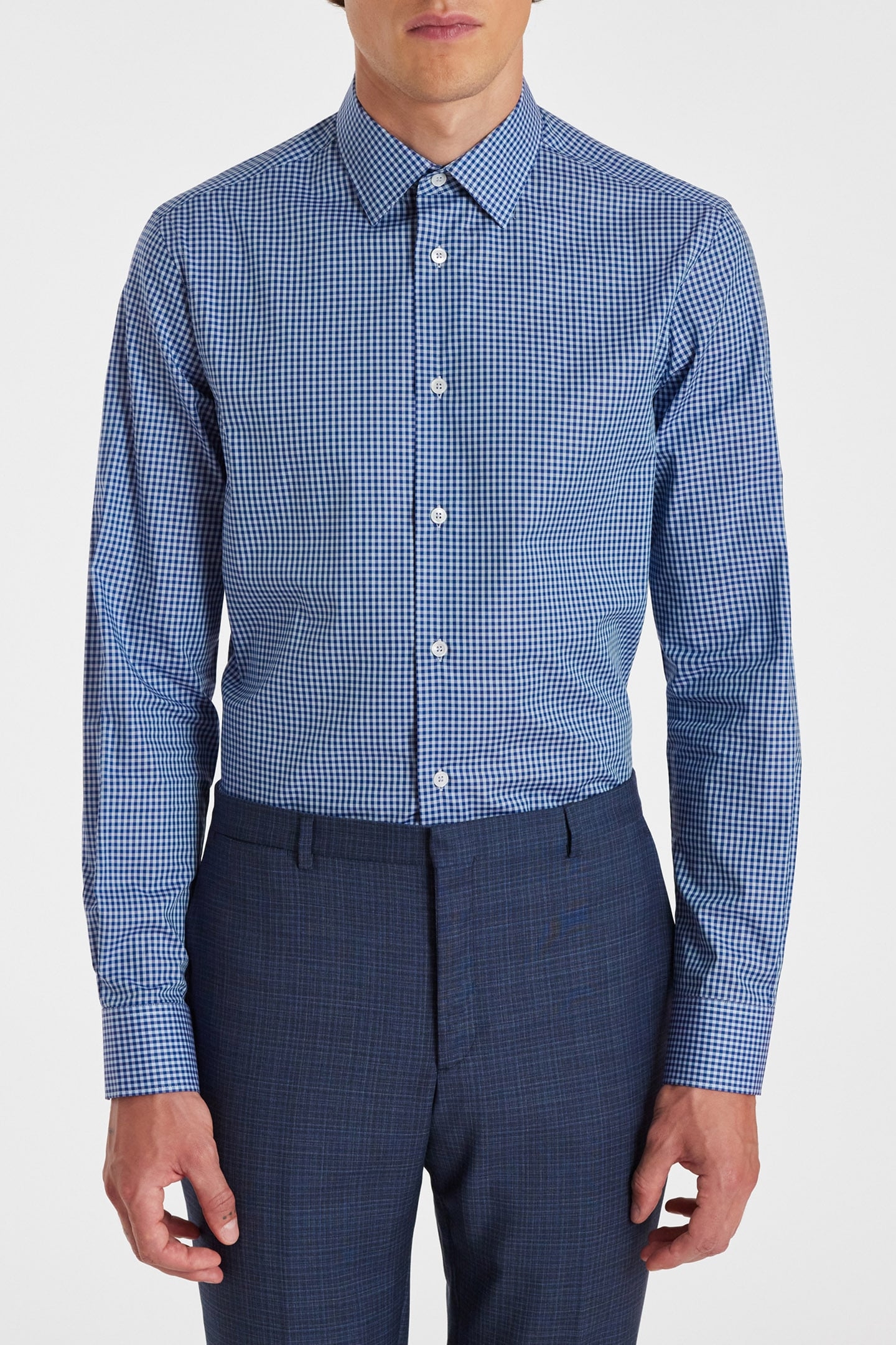 MENS S/C TAILORED FIT SHIRT LIGHT BLUE 1