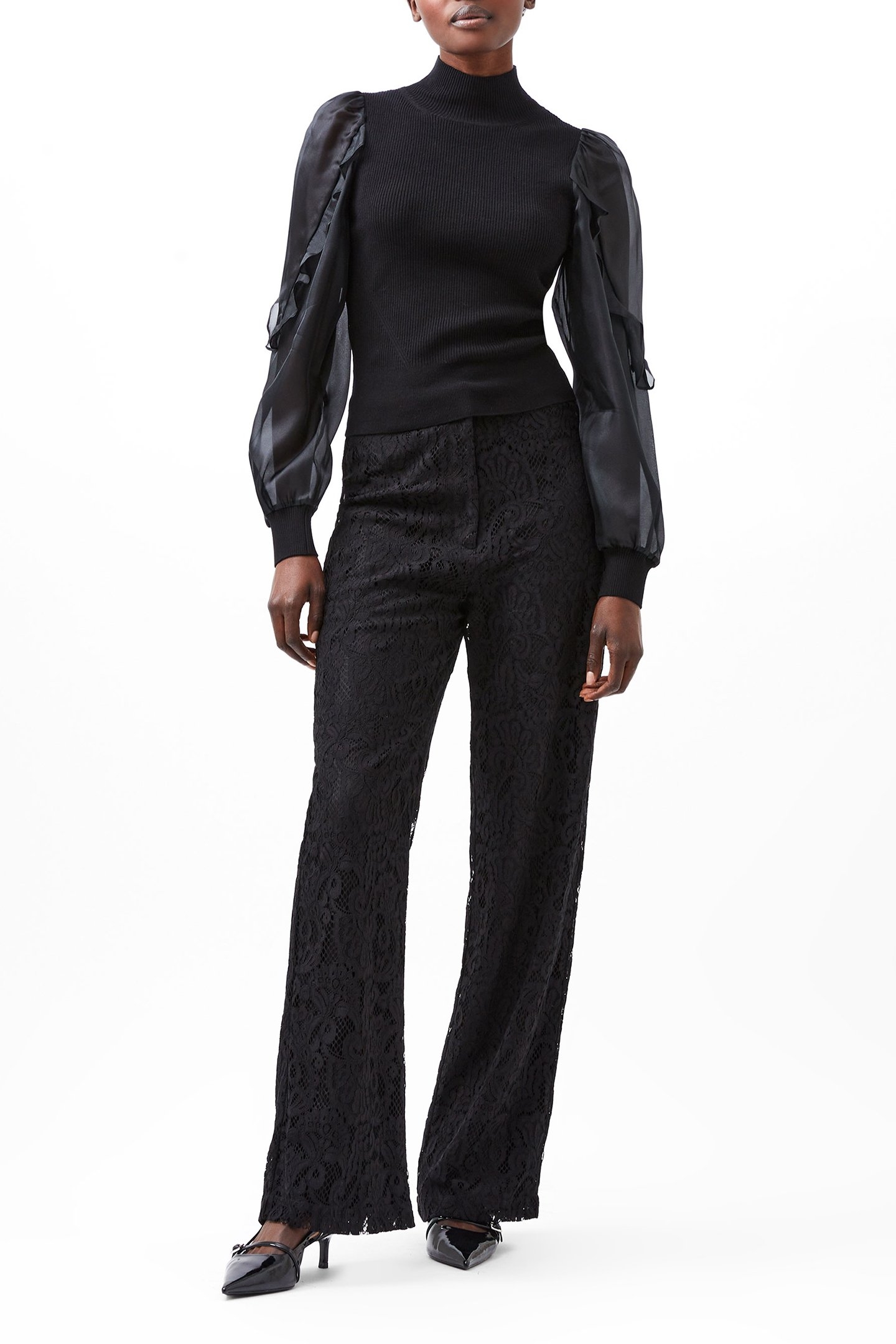 KRISTA ORGANZA PUFF SLV TOP BLACKOUT 1