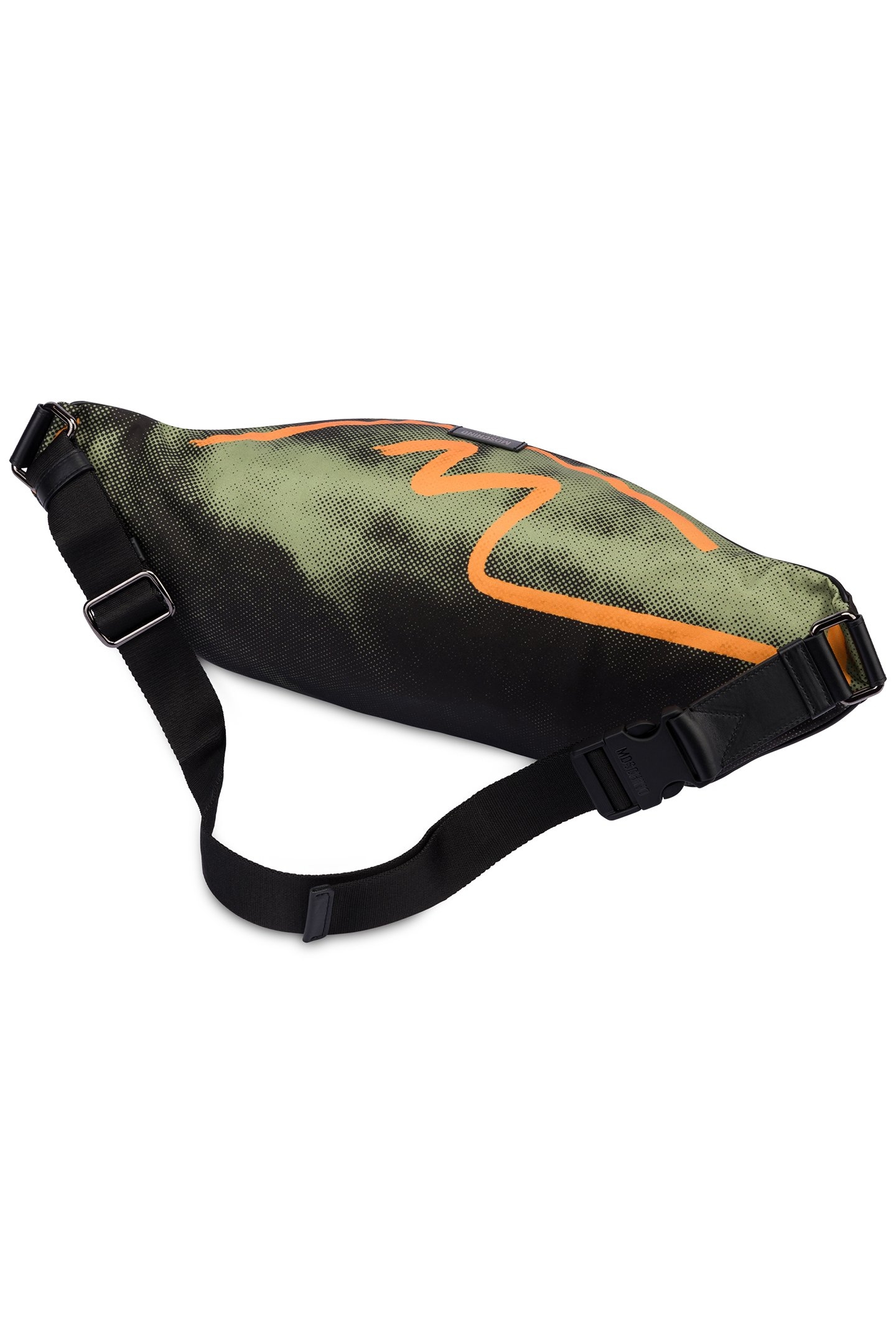 LARGE NYLON WAIST BAG SHADOWS & SQUIGGLES GREEN 3