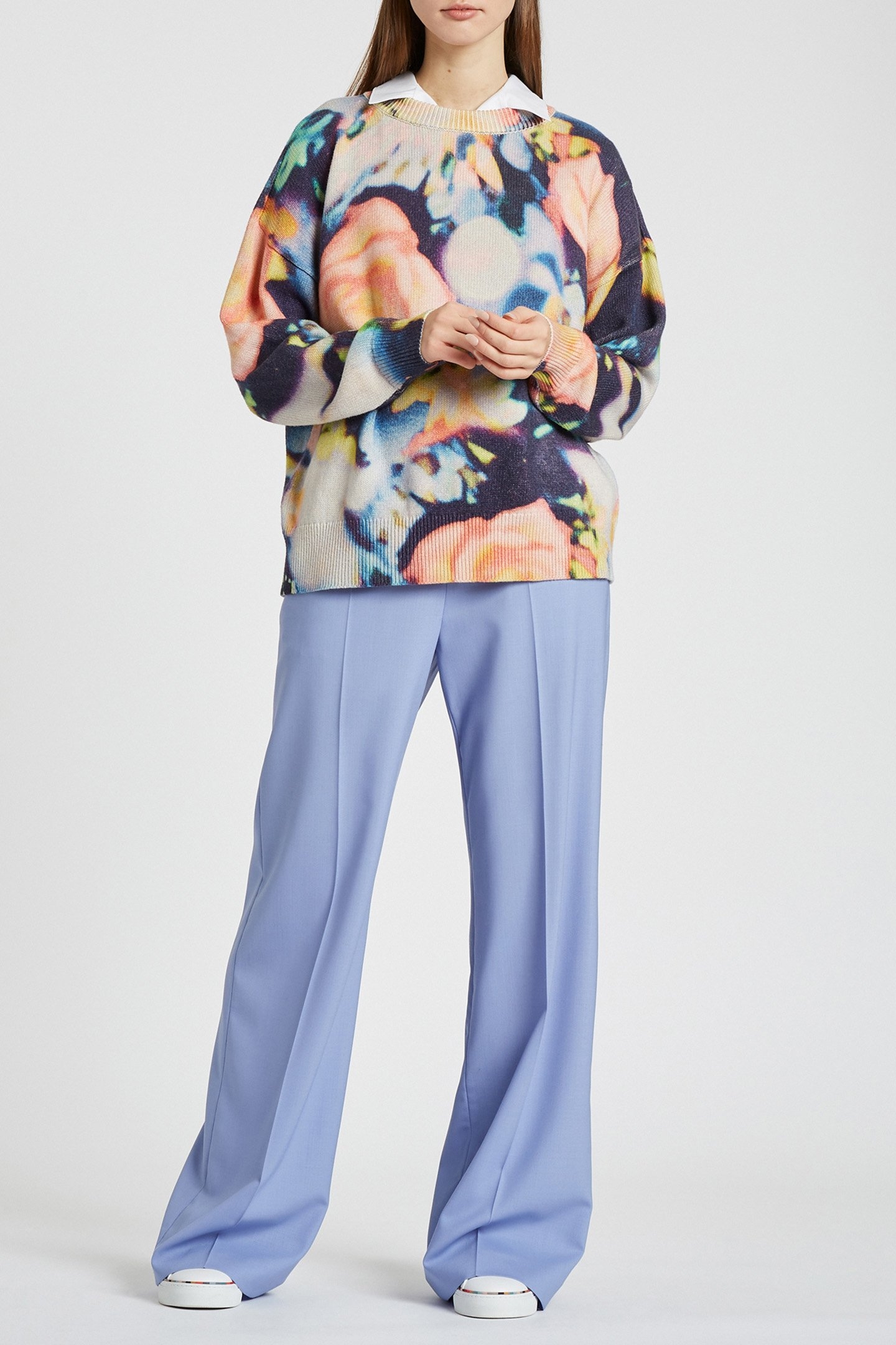 WOMENS KNITTED PULLOVER CREW NECK PRINTED 3