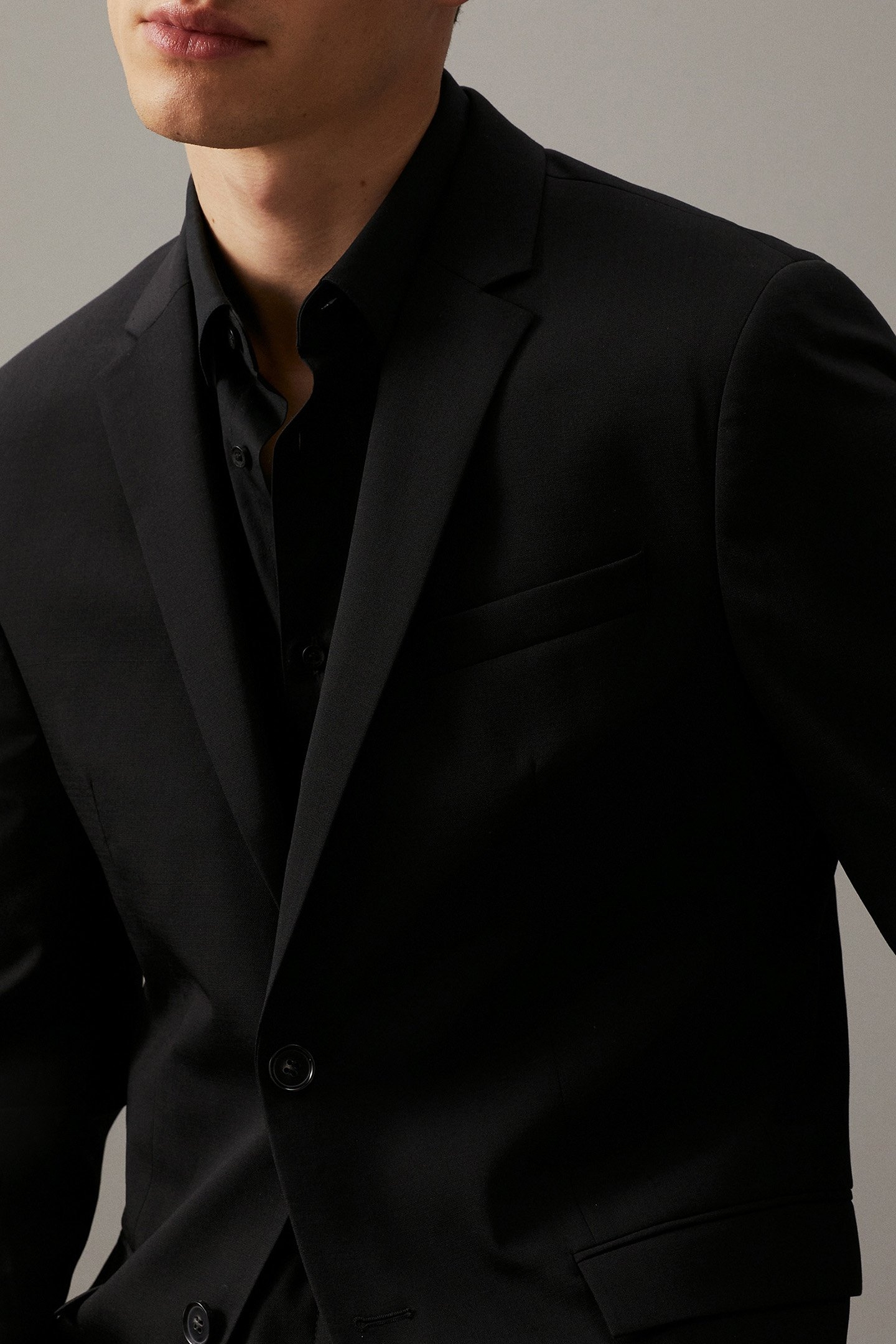 STRETCH WOOL SLIM SU PERFECT BLACK 4