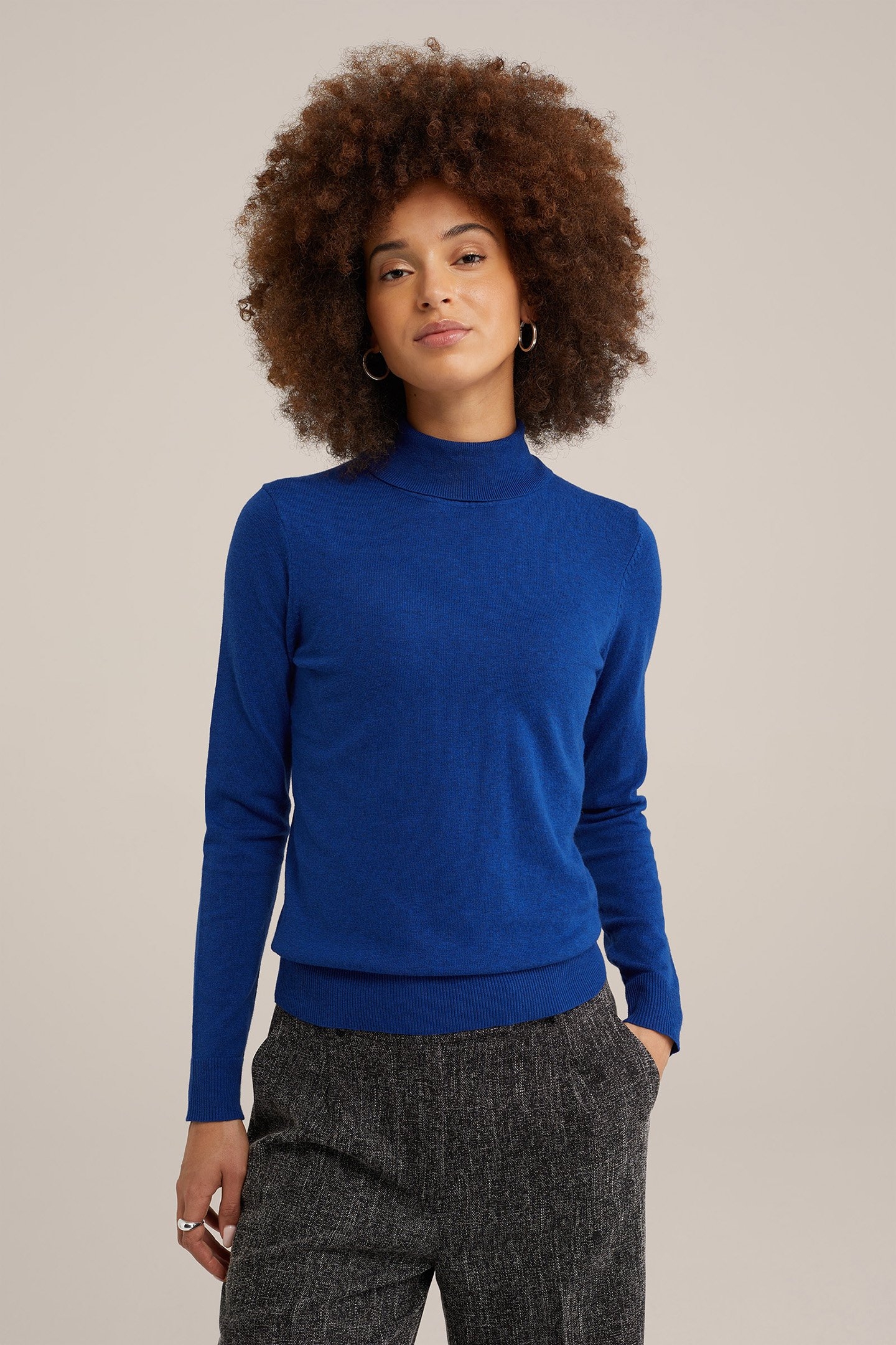 KNITTED PULLOVER BRIGHT BLUE 1