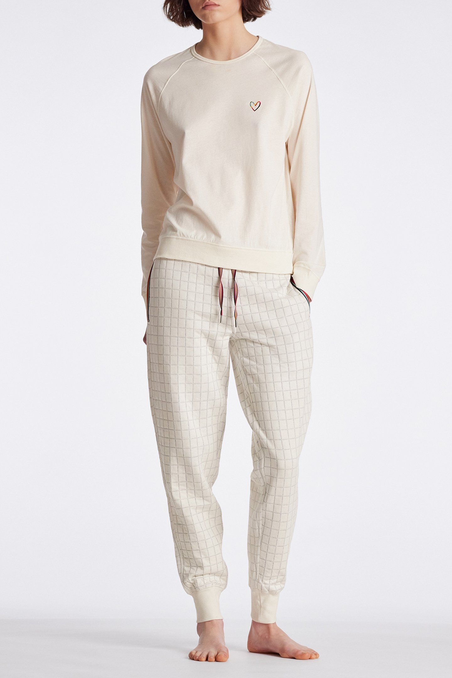 WOMEN PANT JACQD CHCK OFF WHITE 3