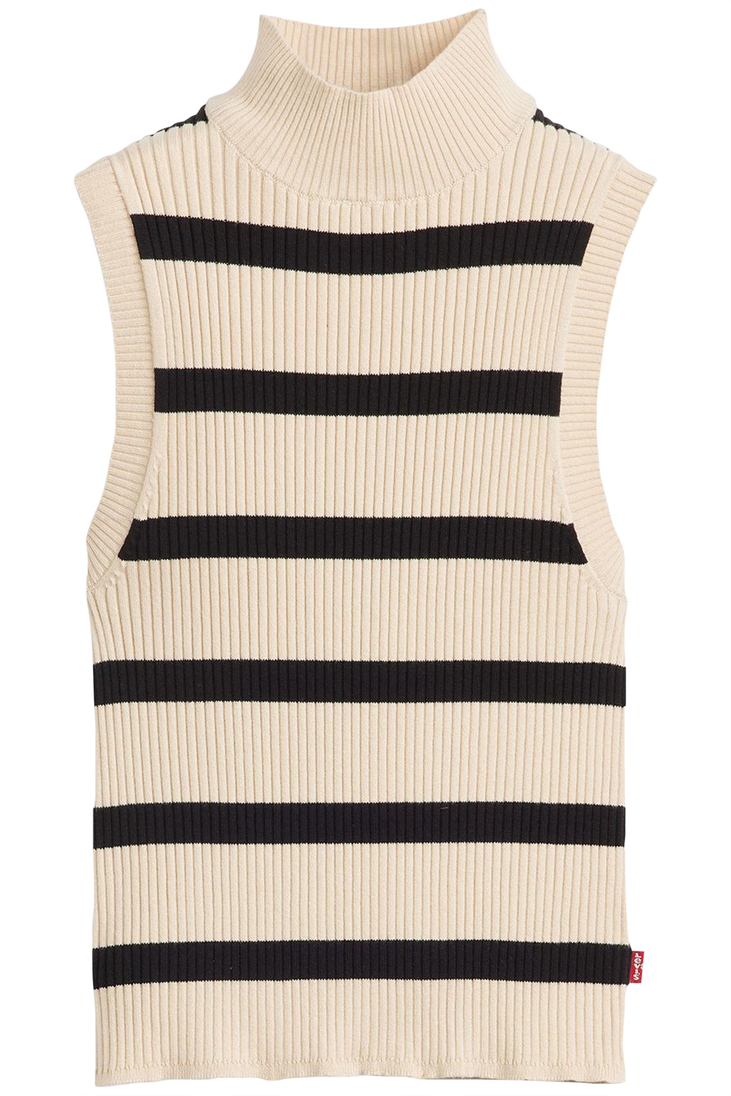 TULIP MOCKNECK TANK REDWOOD STRIPE CREME 3