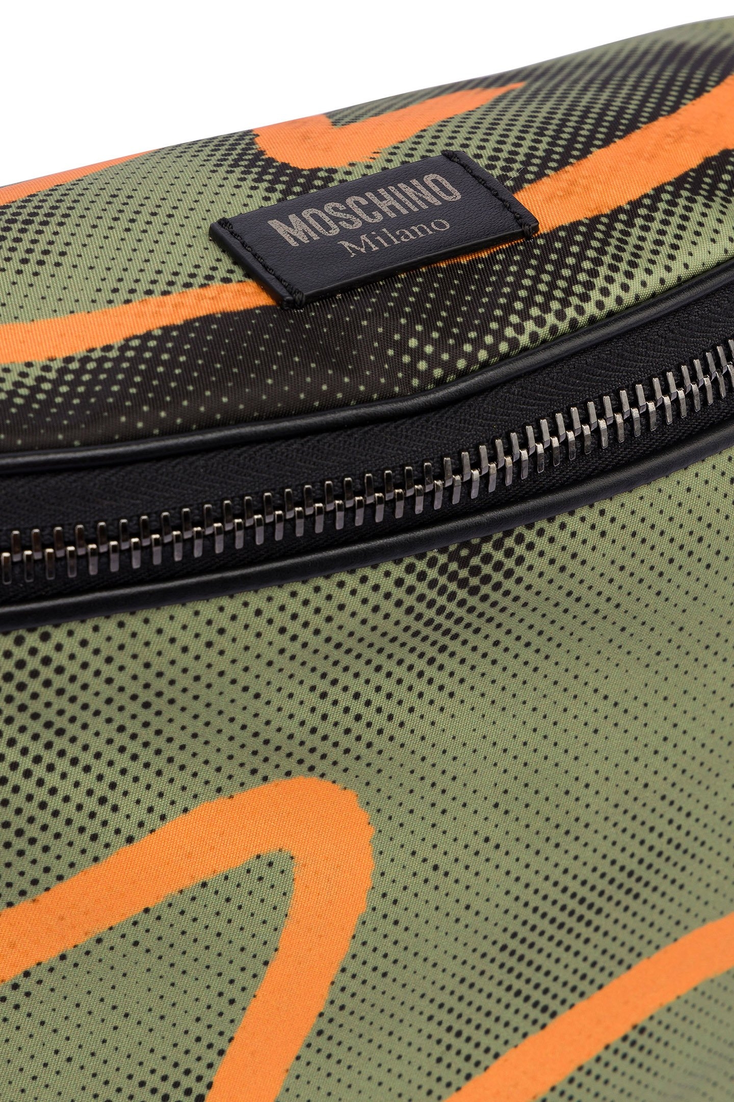 LARGE NYLON WAIST BAG SHADOWS & SQUIGGLES GREEN 4