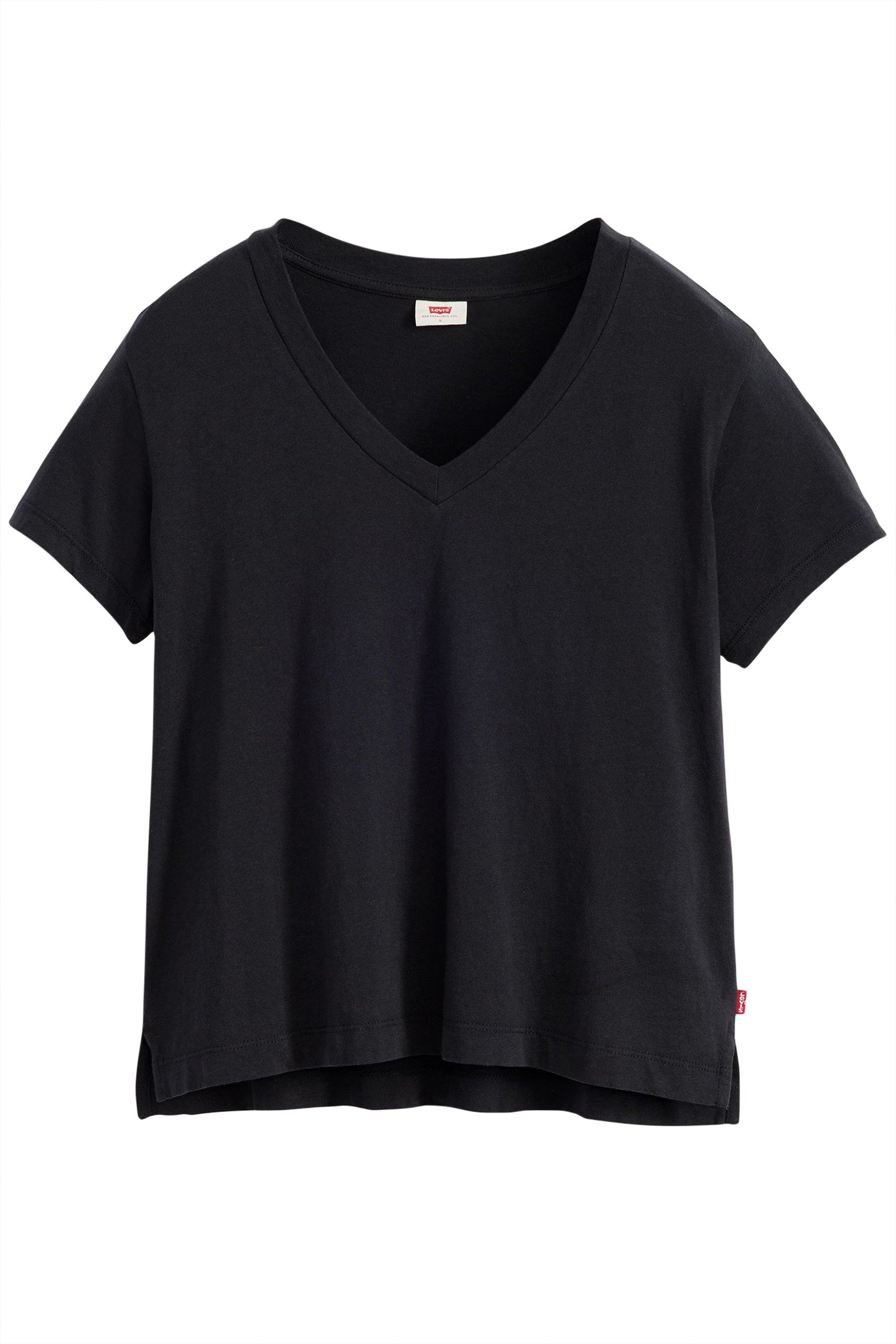 BOXY VNECK TEE CAVIAR SLUB 3
