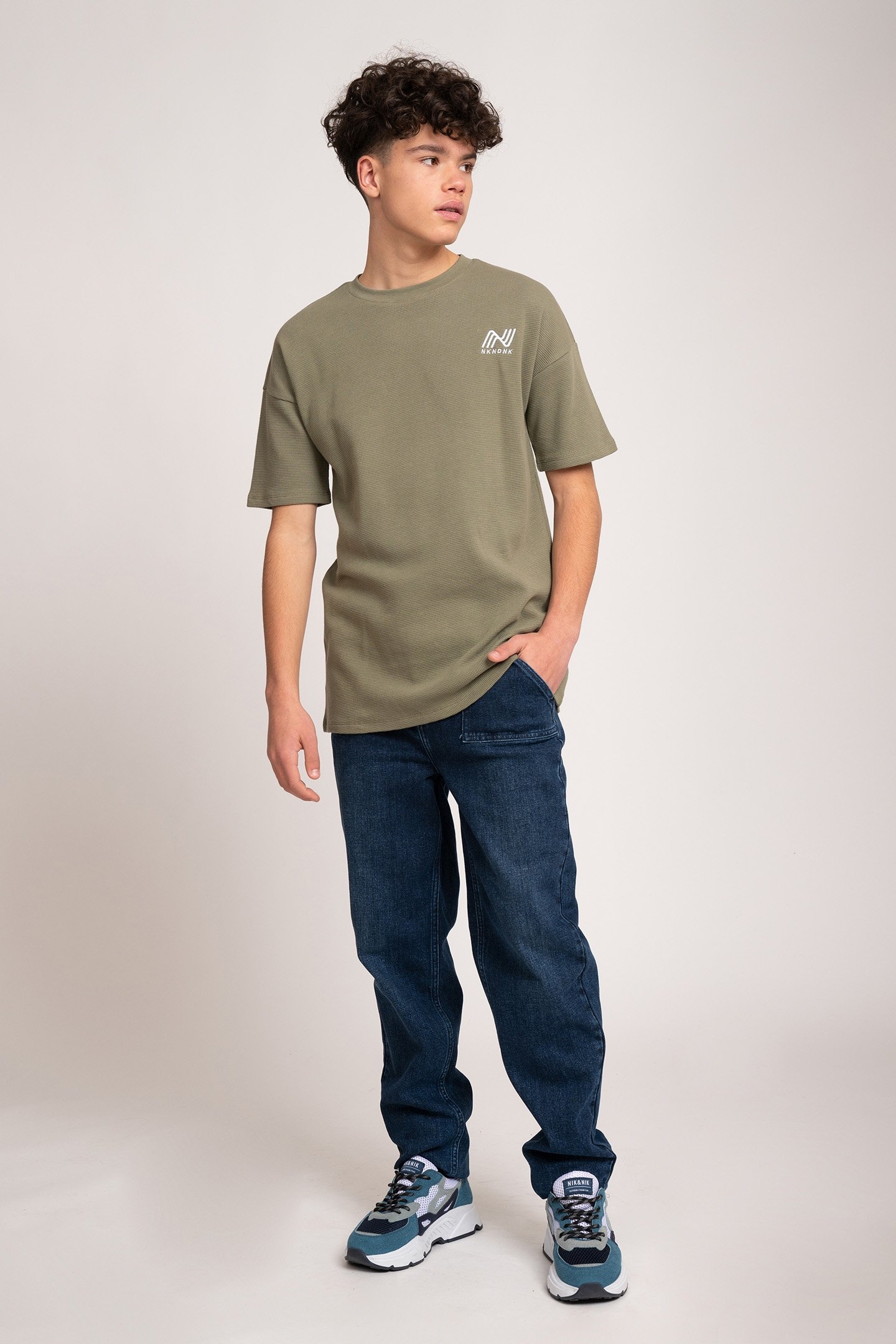 WAFFLE T-SHIRT MUD GREEN 1