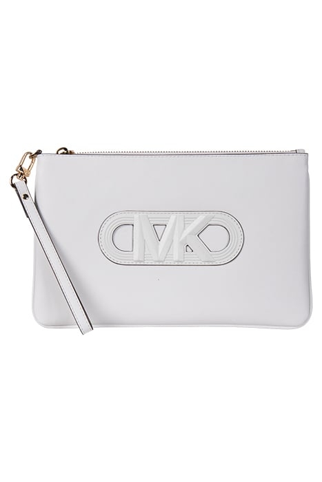 WRISTLET CLUTCH BAG WITH LOGO IN WHITE 1