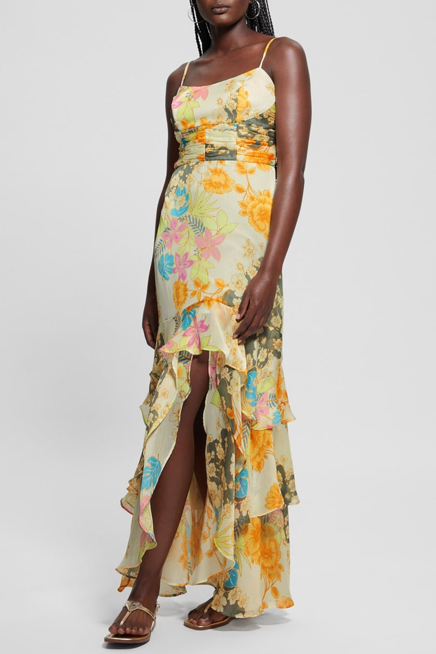 GUESS ECO SL VICKY DRESS GOLD COAST FLORAL PR 4