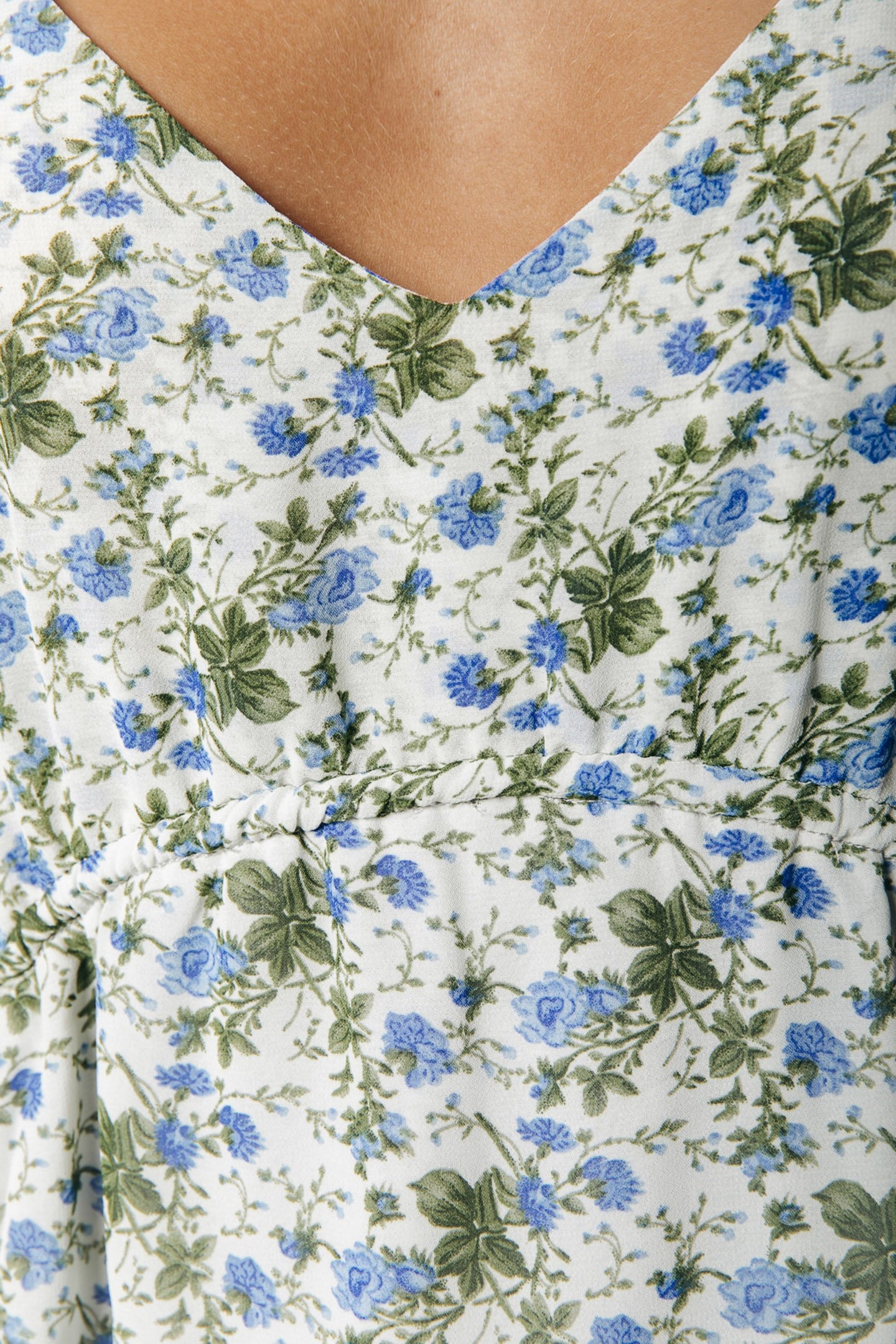 ELODIE FLOWER SPAGHETTI MINI DRESS SOFT BLUE 7