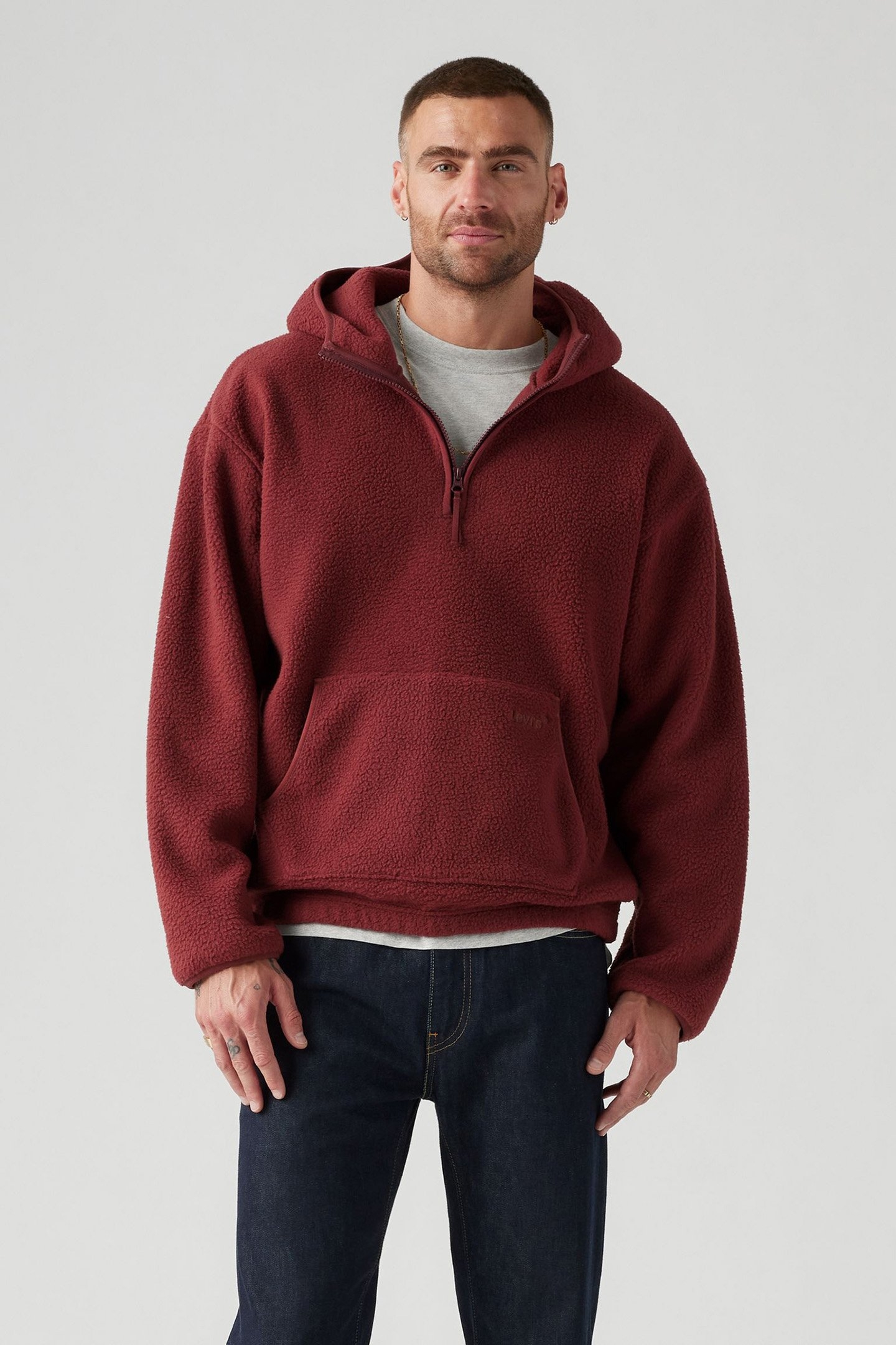 HOODED SHERPA PULLOVER CHOCOLATE TRUFFLE 1