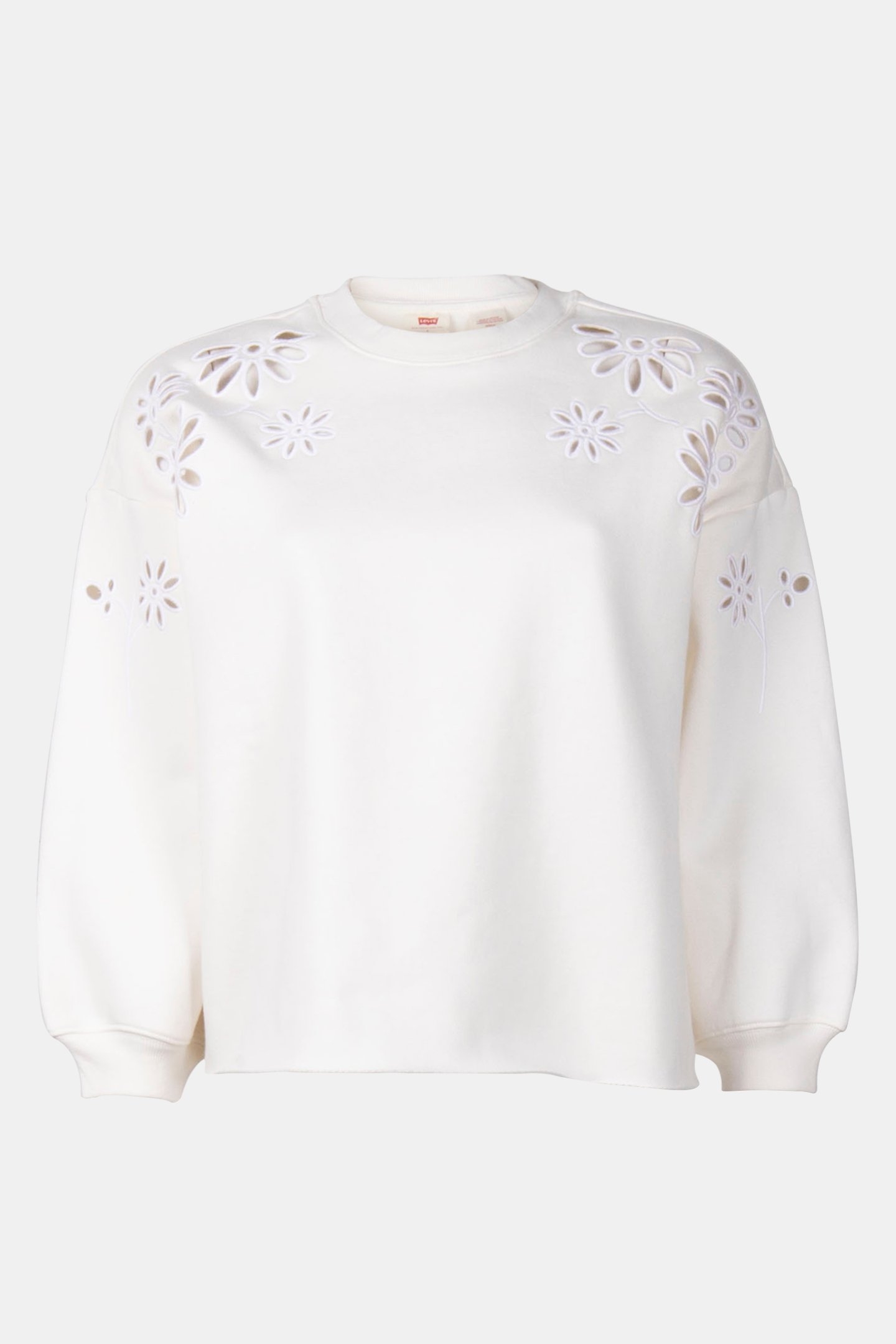 LEO RAW CUT CREW H125 WMNS PLACED EMB EGRET 3