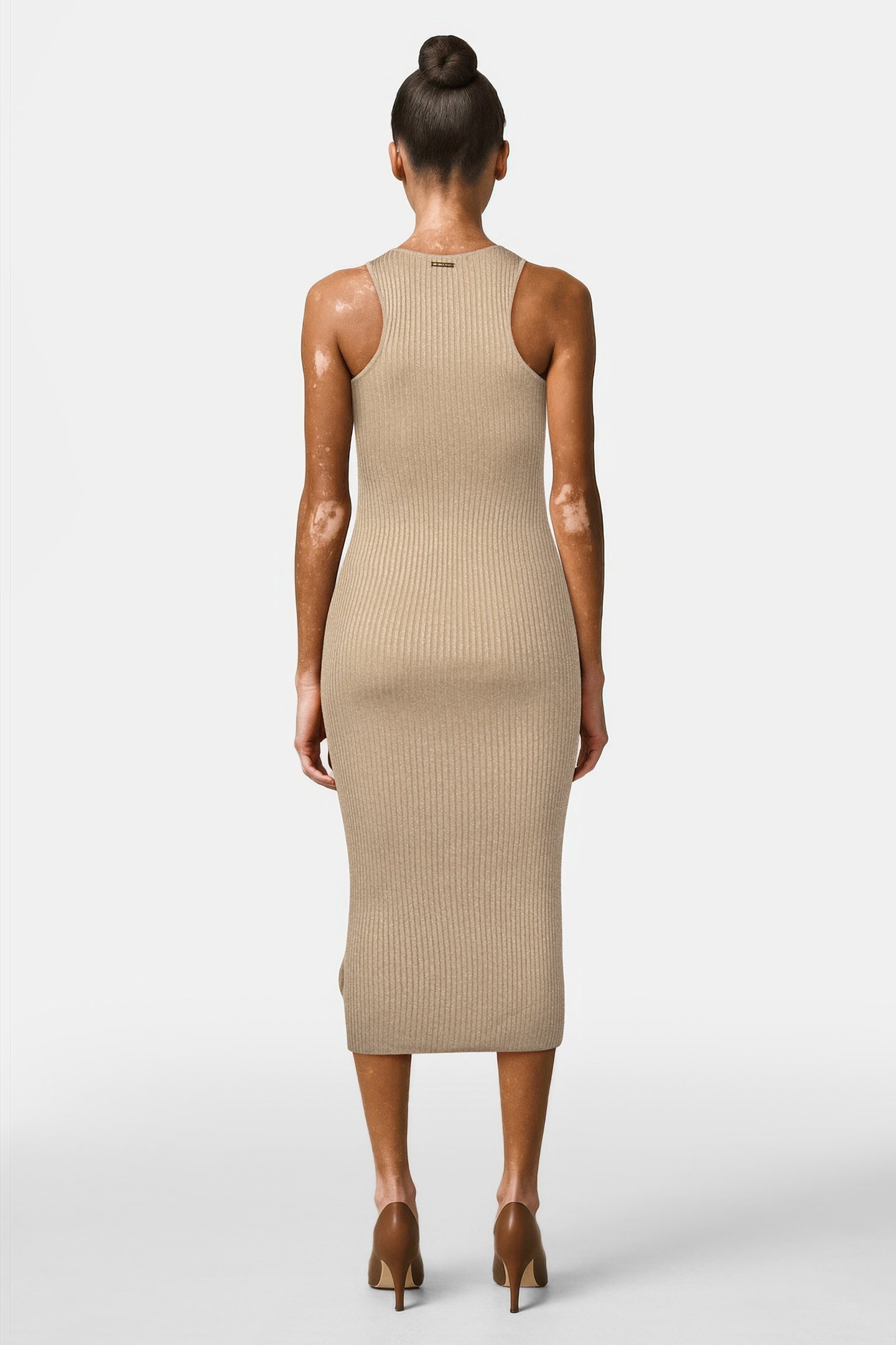 METALLIC ZIP TANK DRESS IN GOLD 2