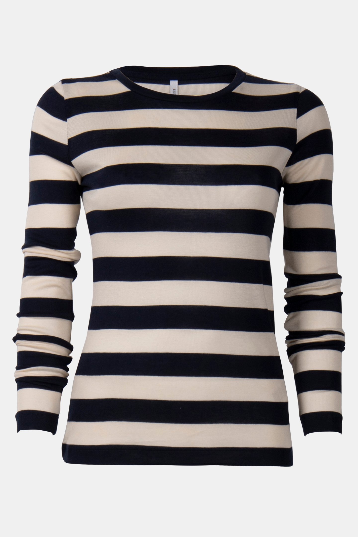 ROUND NECK SHEER JERSEY STRIPE MIDNIGHT BLUE 3
