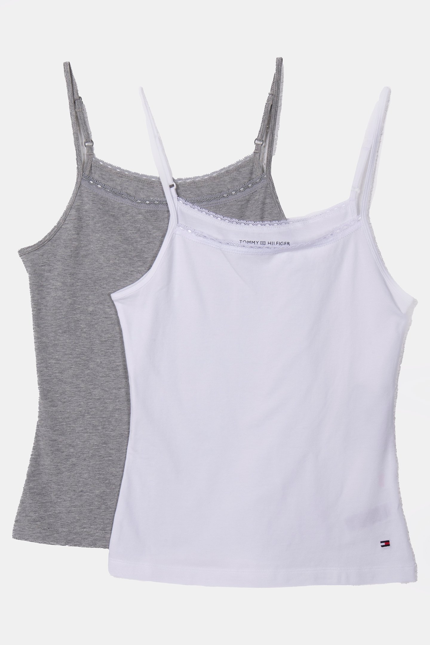 2 PACK CAMI WITH LAC WHITE/GREY HEATHER 1