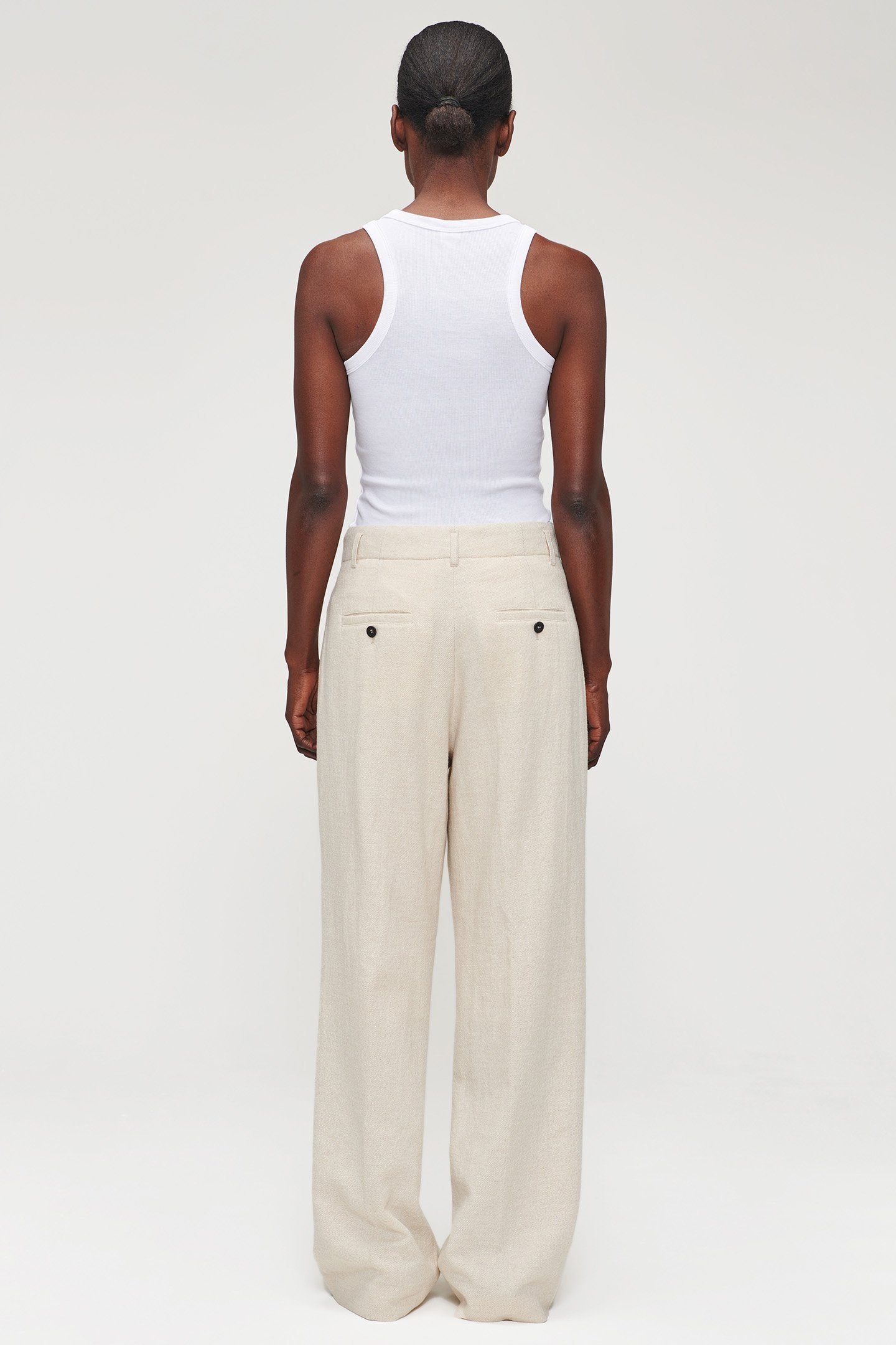 COTTON WOOL MIX PLEATED PANTS SIMPLY TAUPE 4
