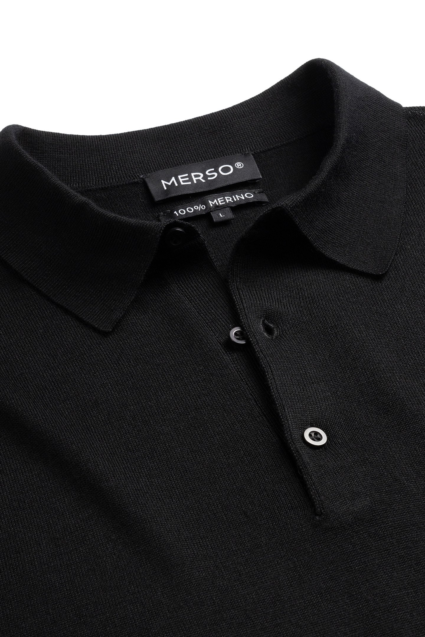 POLO LONG SLEEVE 100% MERINO BASALT BLACK 8