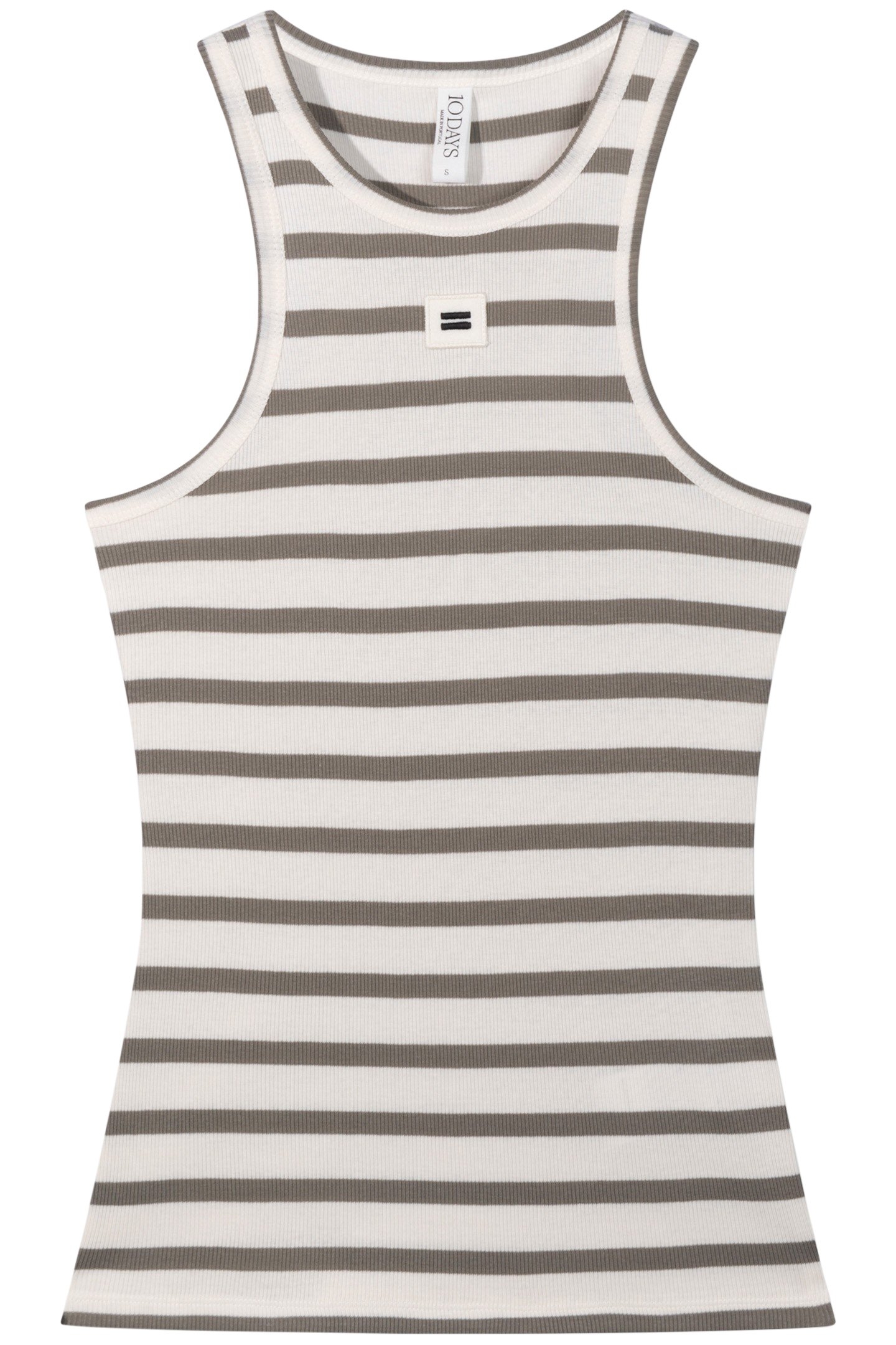 TANK TOP RIB STRIPES ECRU/SAGE 4