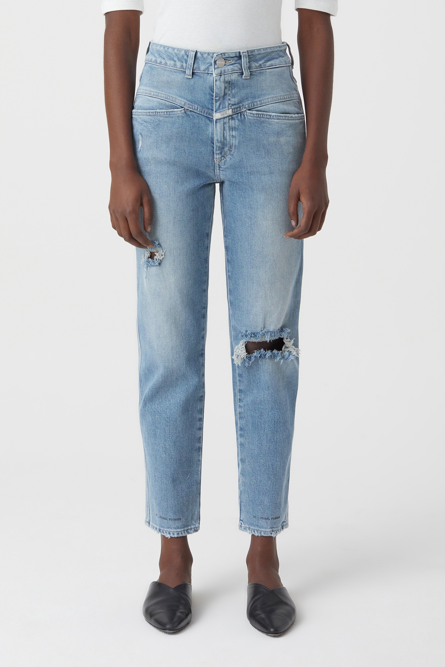 PEDAL PUSHER JEANS MID BLUE 1