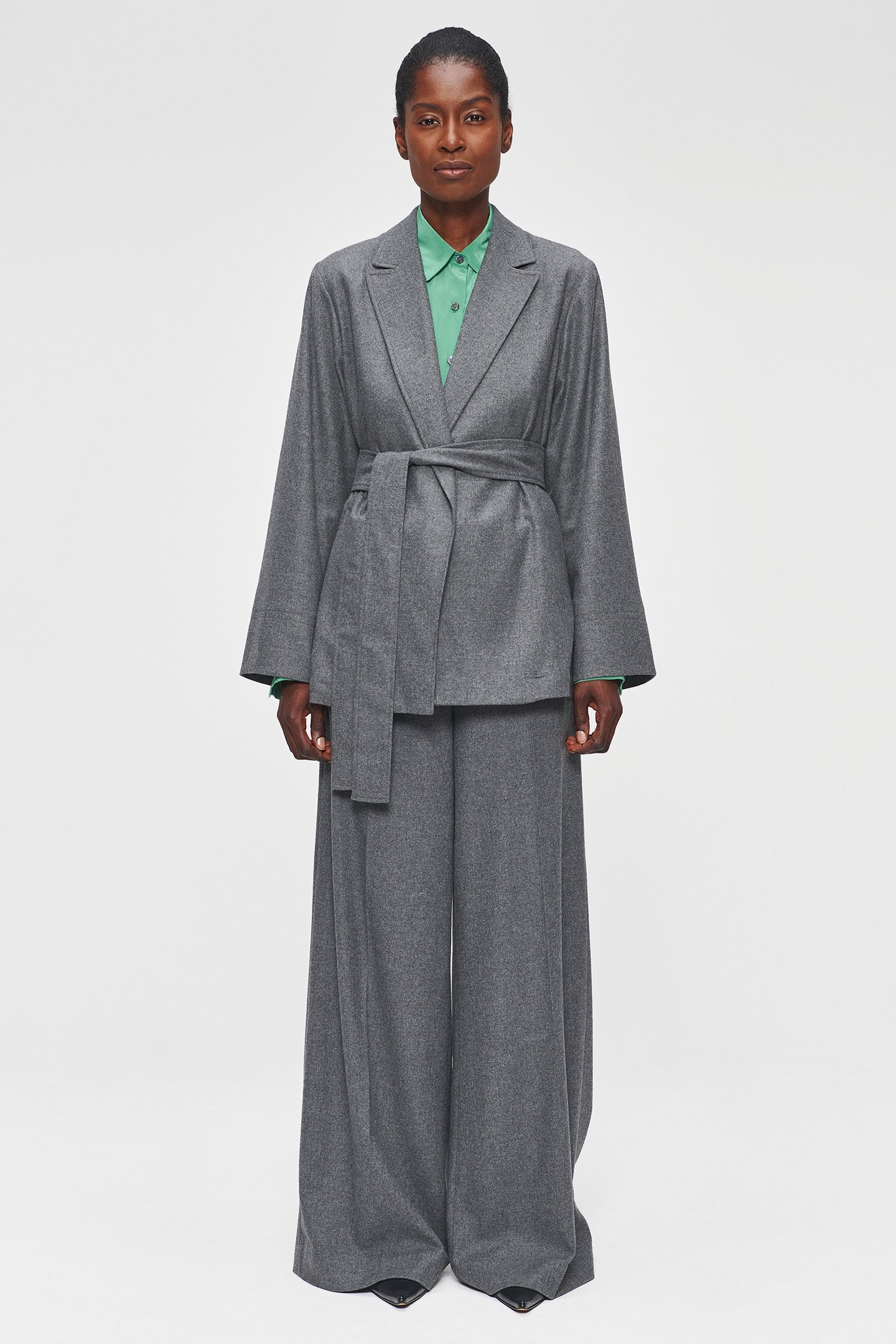 RELAXED FLANNEL JACKET STEEL GREY 4