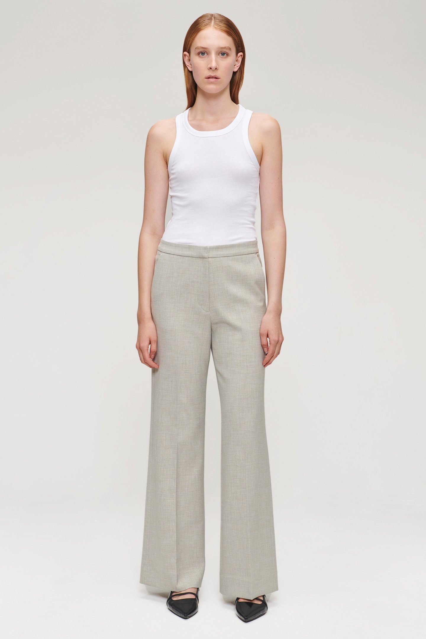 RELAXED FLARED PANTS GREIGE 3
