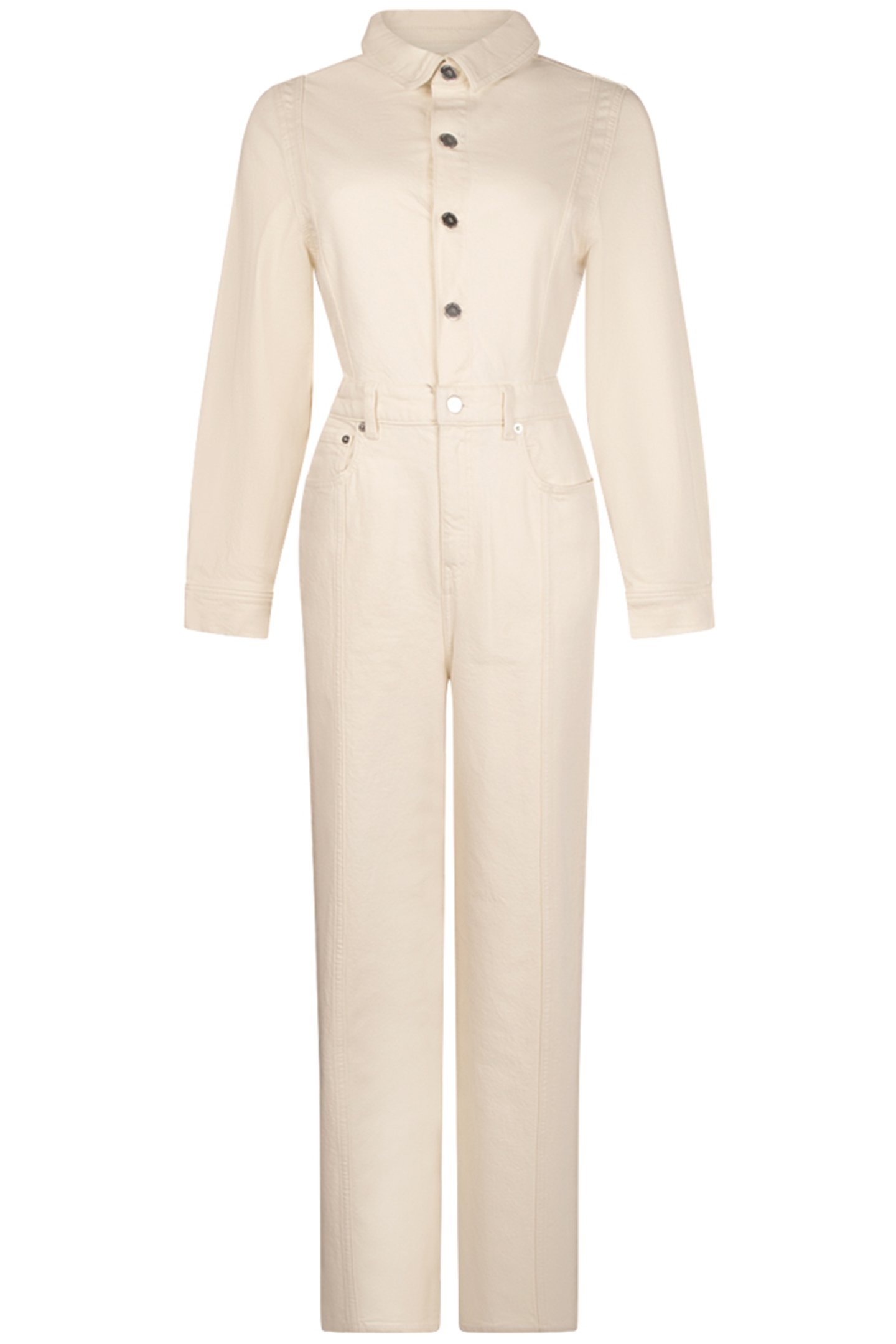 LAUREN DENIM JUMPSUIT LONG SLEEVE NATURAL DENIM 1