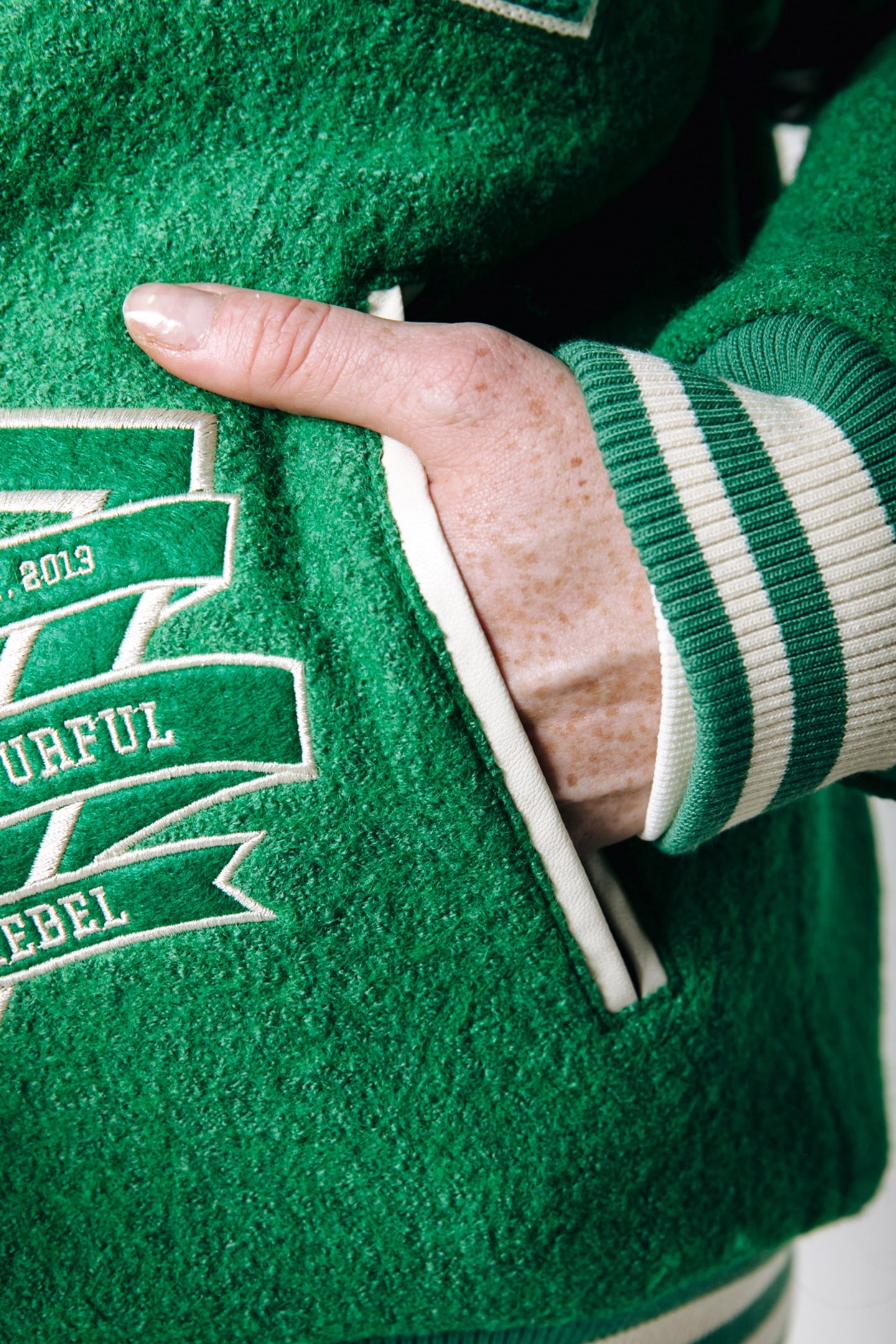 JOAN BASEBALL BOMBER JACKET DEEP GREEN 7