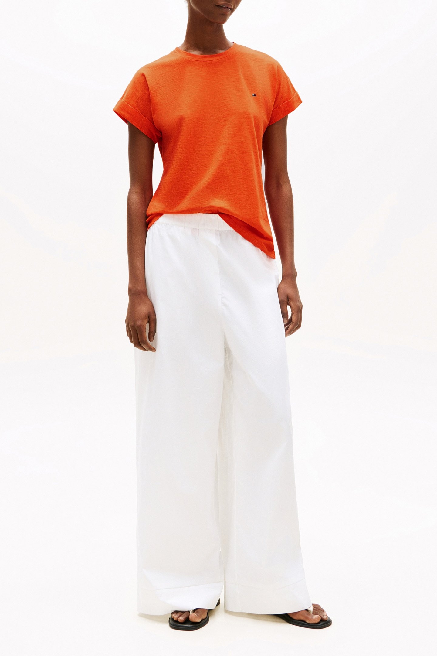 SLUB MDRN SLIM FIT T-SHIRT BRILLIANT ORANGE 2