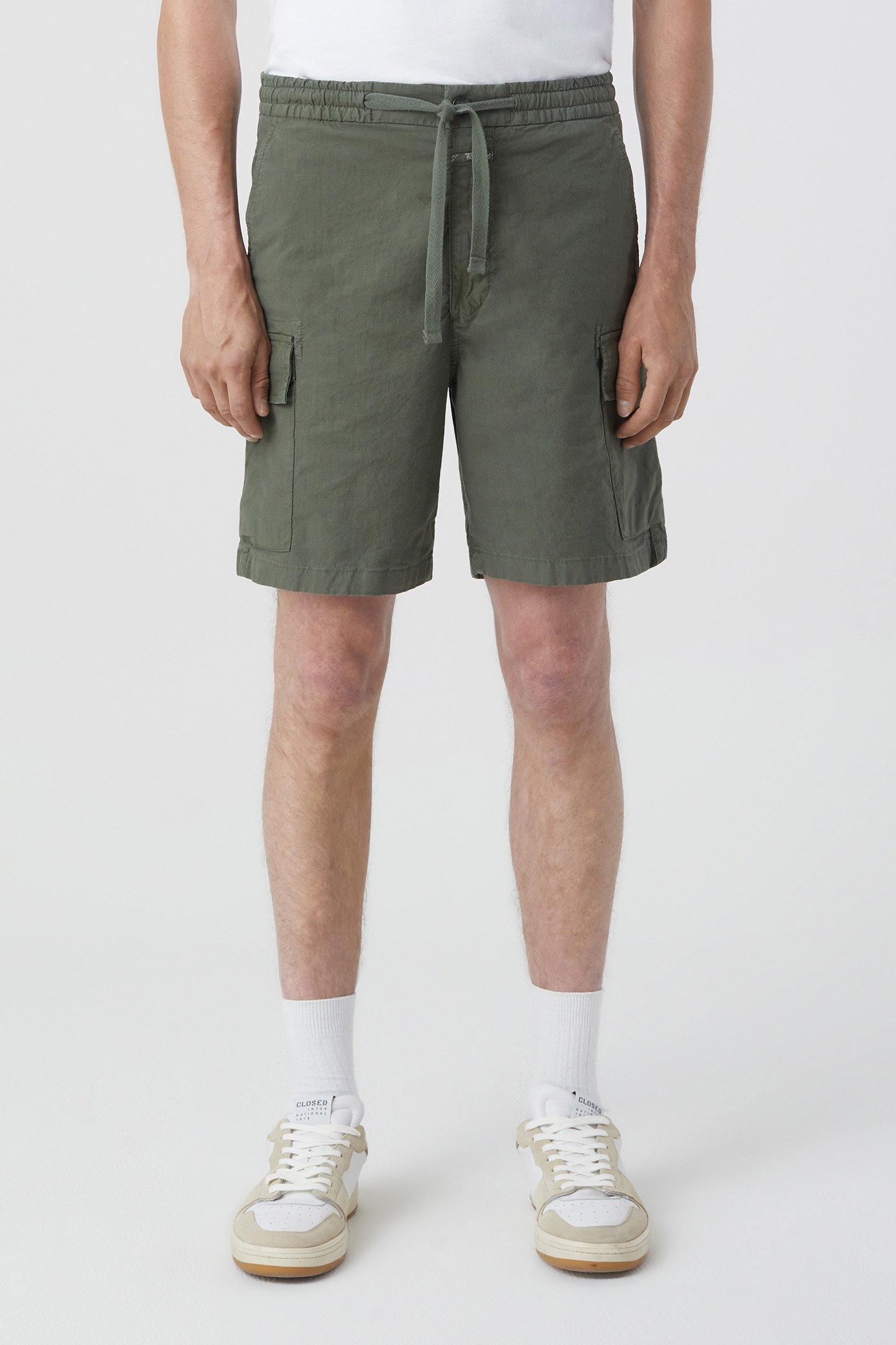 DRAWSTRING CARGO SHORTS SHORTS CHARD GREEN 1
