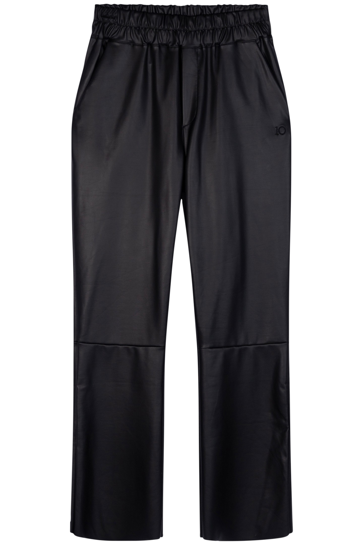 LEATHER LOOK FLARED PANTS BLACK 4