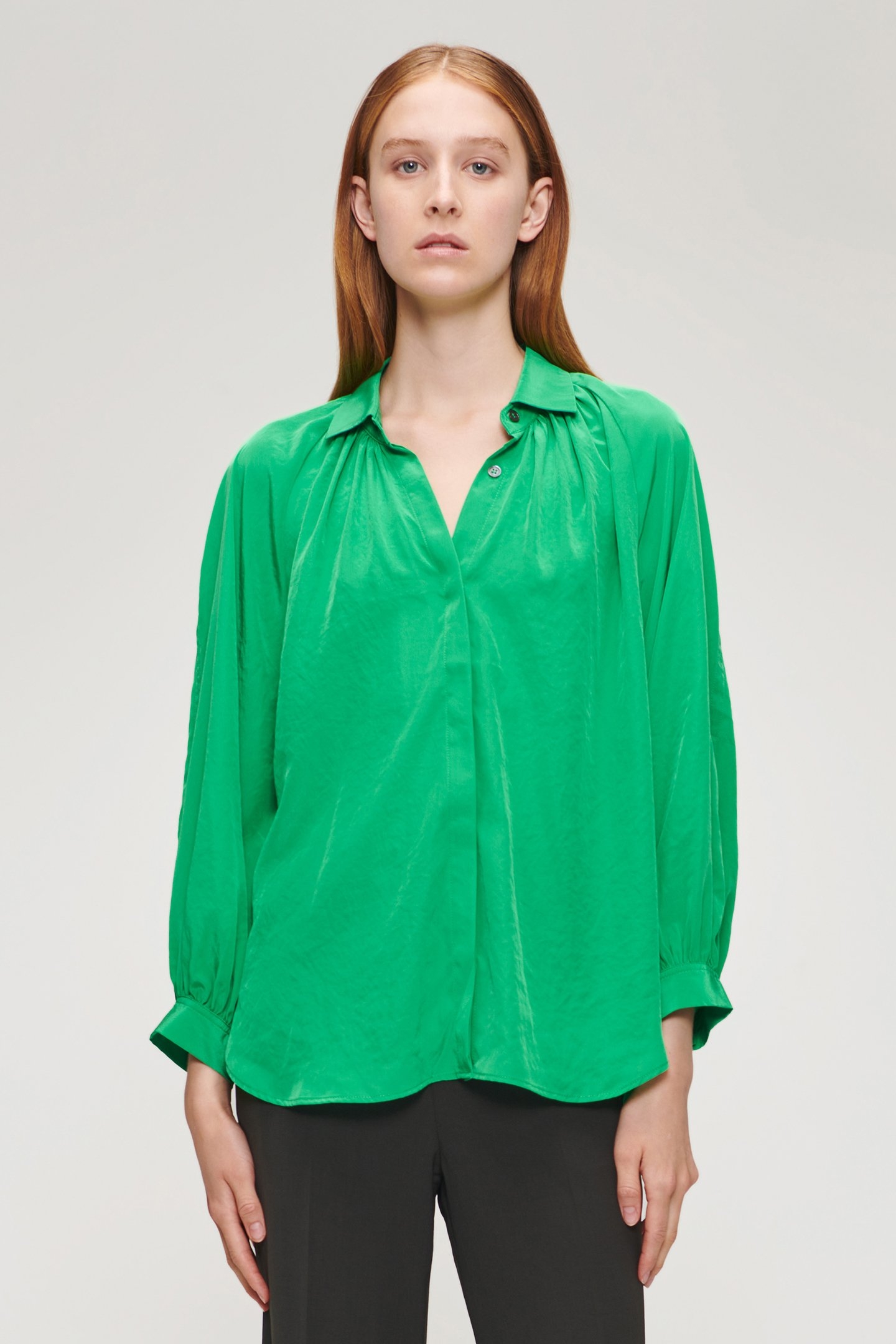 TECHNOSILK OVERSIZED BLOUSE VIVID GREEN 1