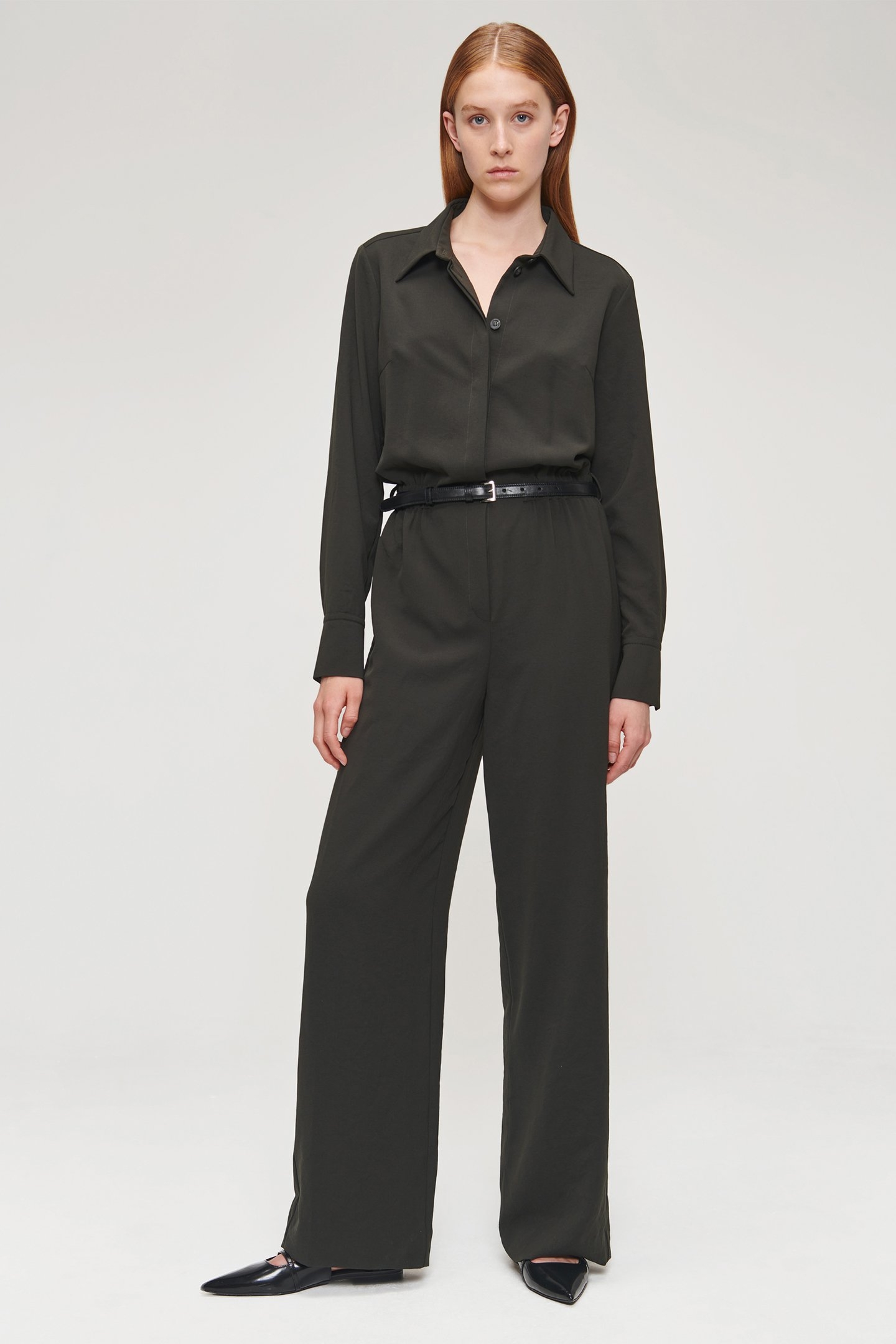 RELAXED FIT JUMPSUIT DARK GREEN 3