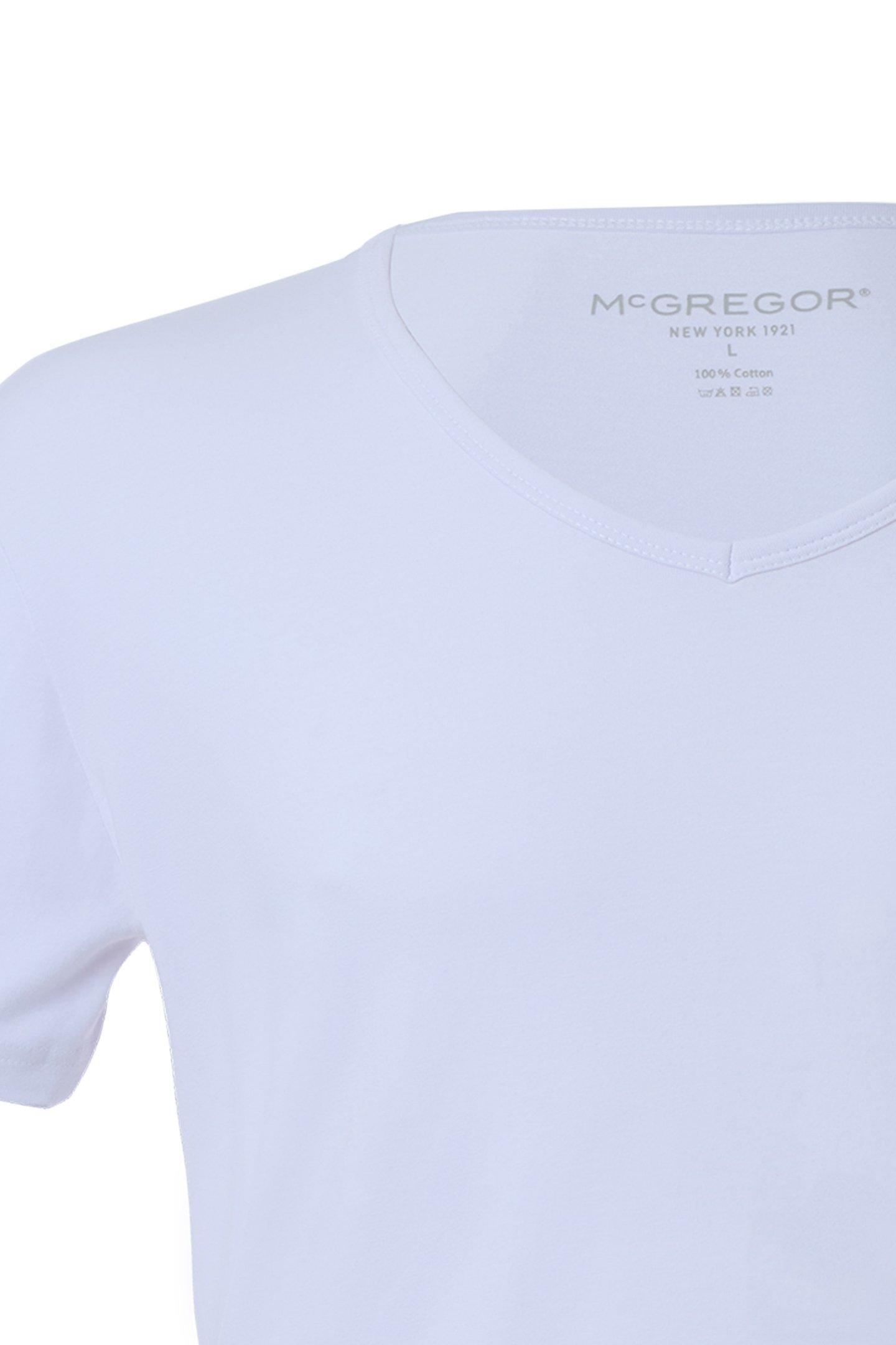 MCGREGOR - PREMIUM STRETCH T-SHIRT - V-NECK - 4-PACK WHITE 4