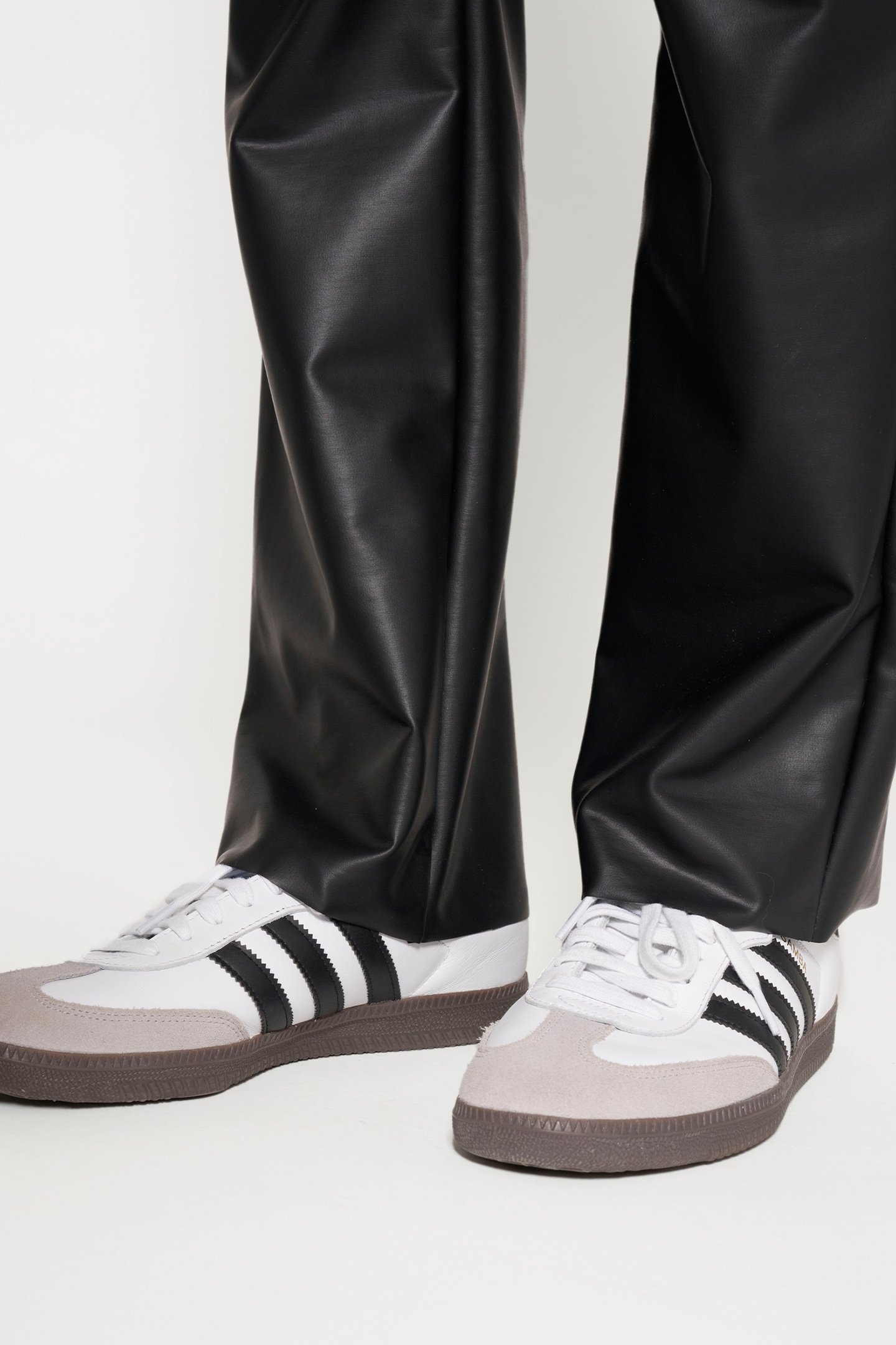 LEATHER LOOK FLARED PANTS BLACK 7