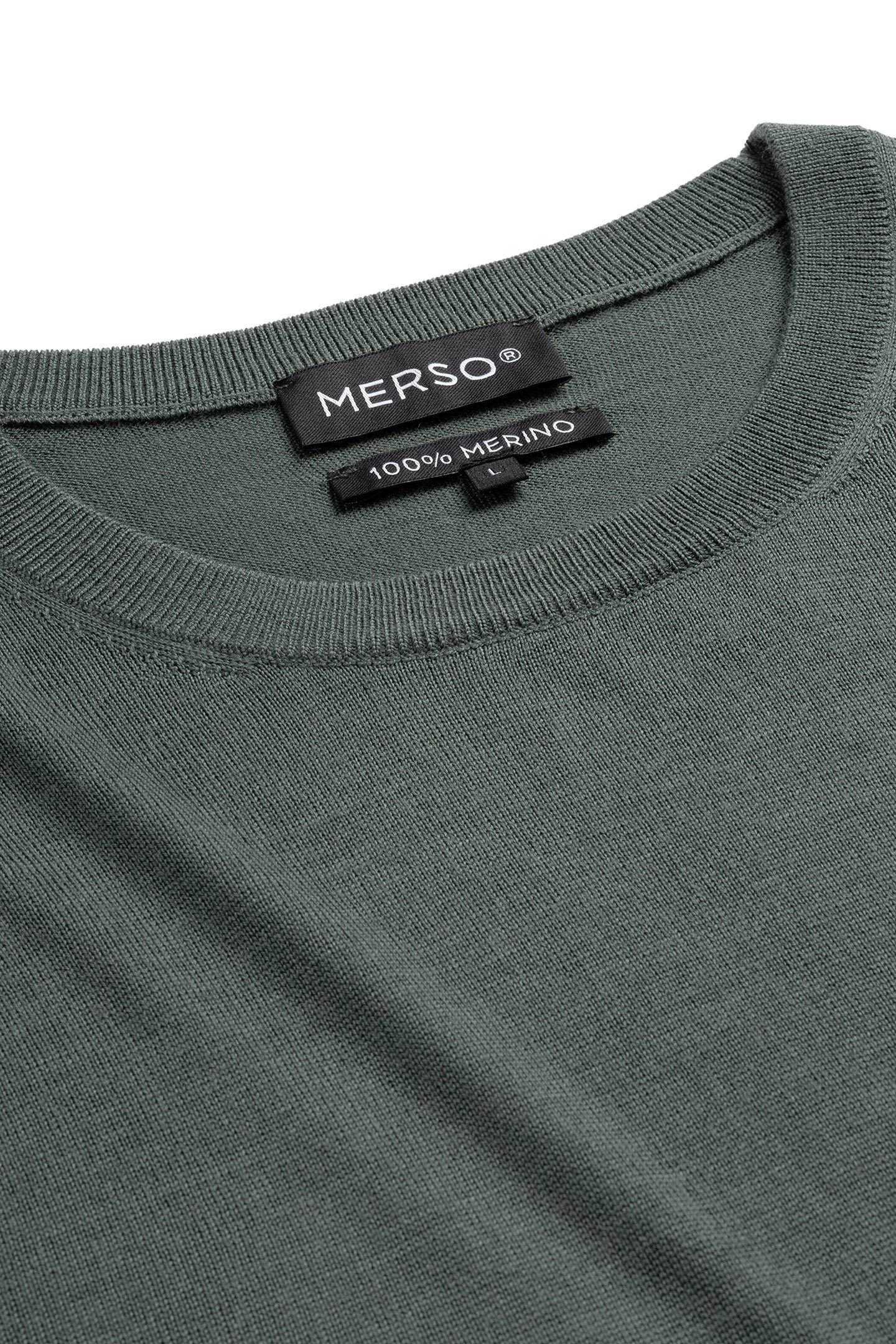 CREW NECK 100% MERINO FERNSTONE GREEN 6