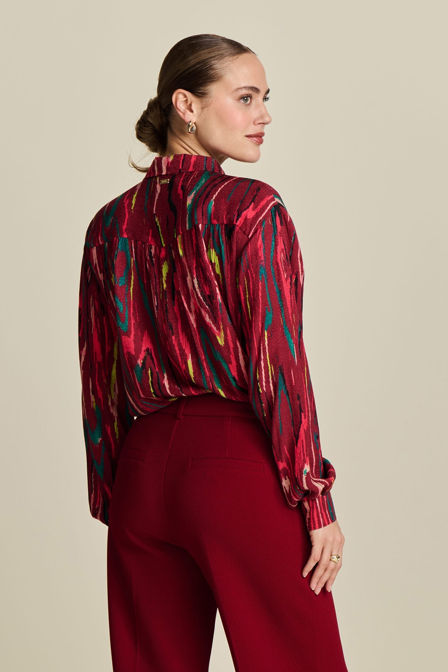 BLOUSE - MILLY WOODY BURGUNDY RED 2