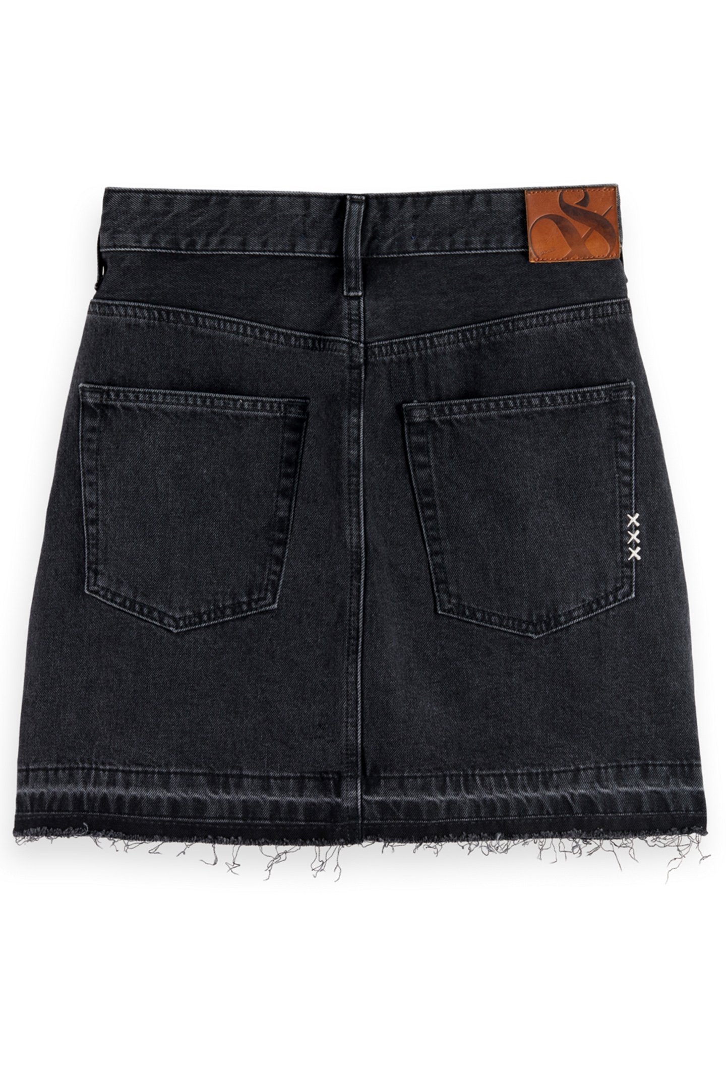 WASHED BLACK DENIM MINI SKIRT WITH CARGO POCKETS CITY BUZZ 4