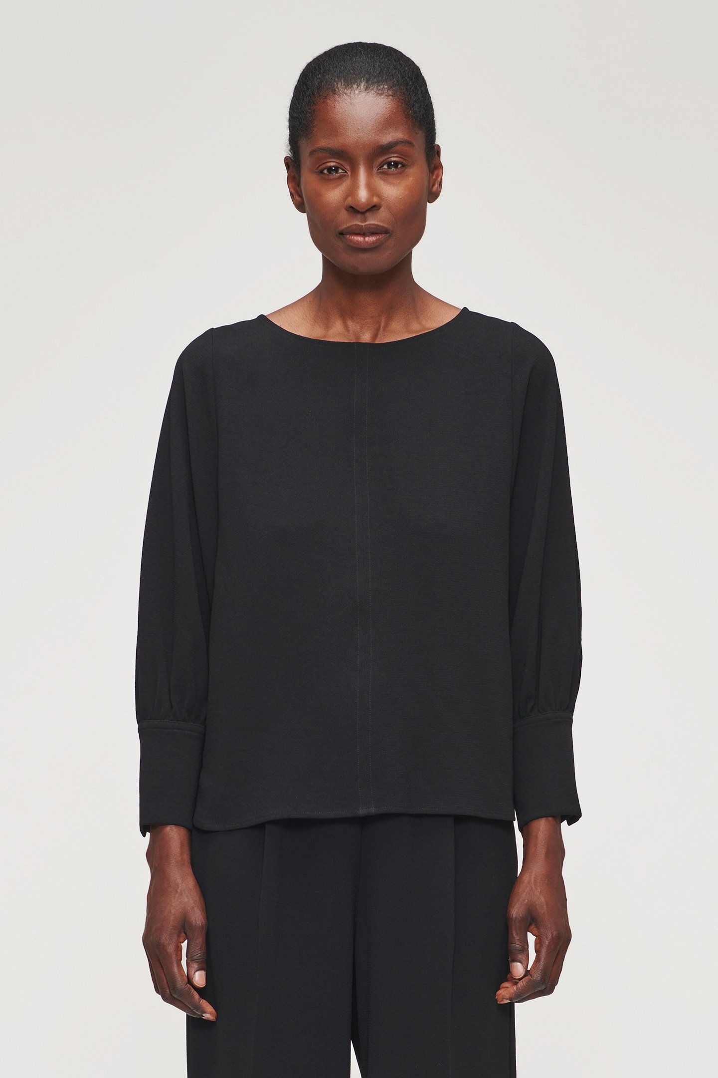 RECYCLED POLY SLEEK TOP BLACK 1