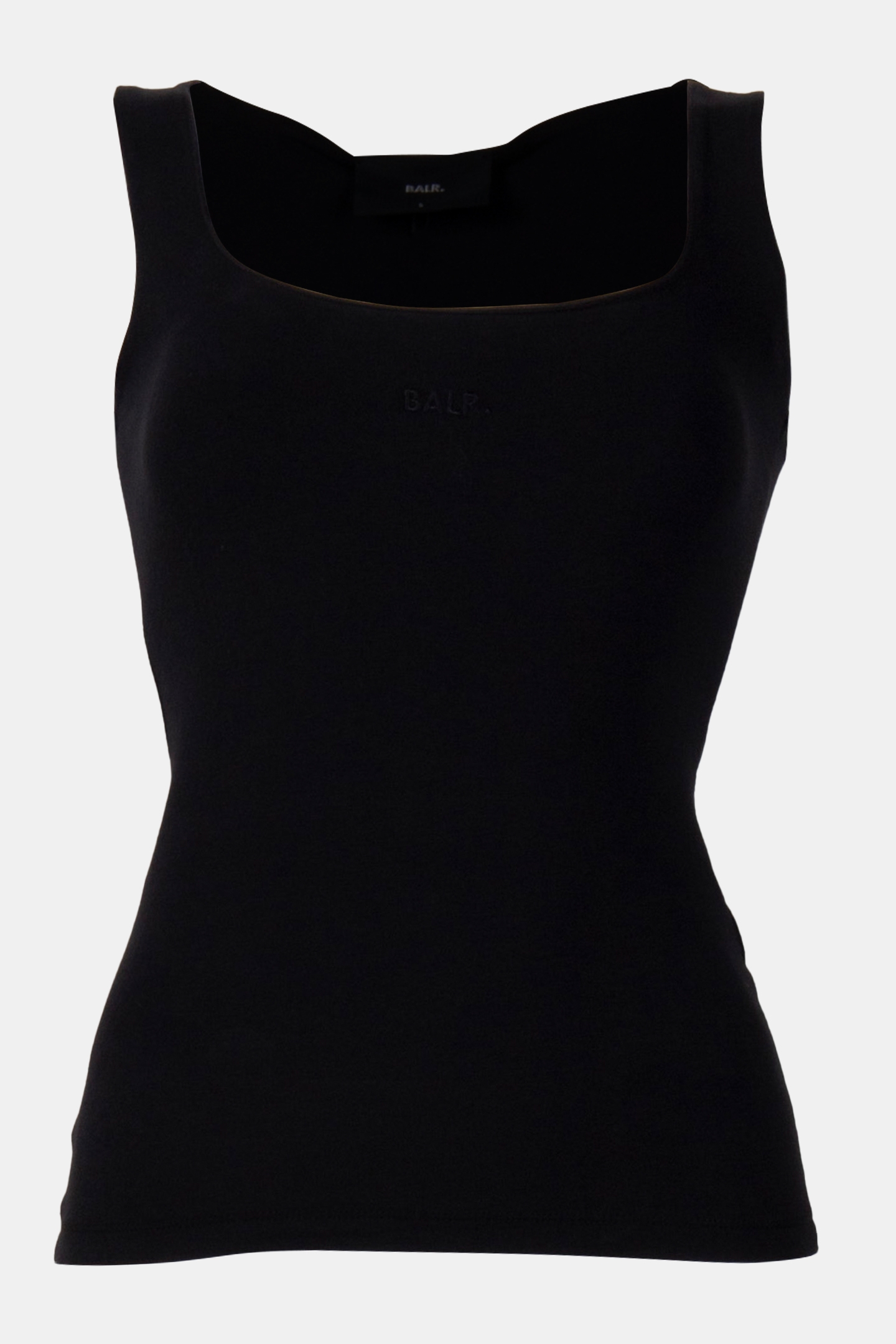 LOGO BRAND SQUARE NECK TOP JET BLACK 3
